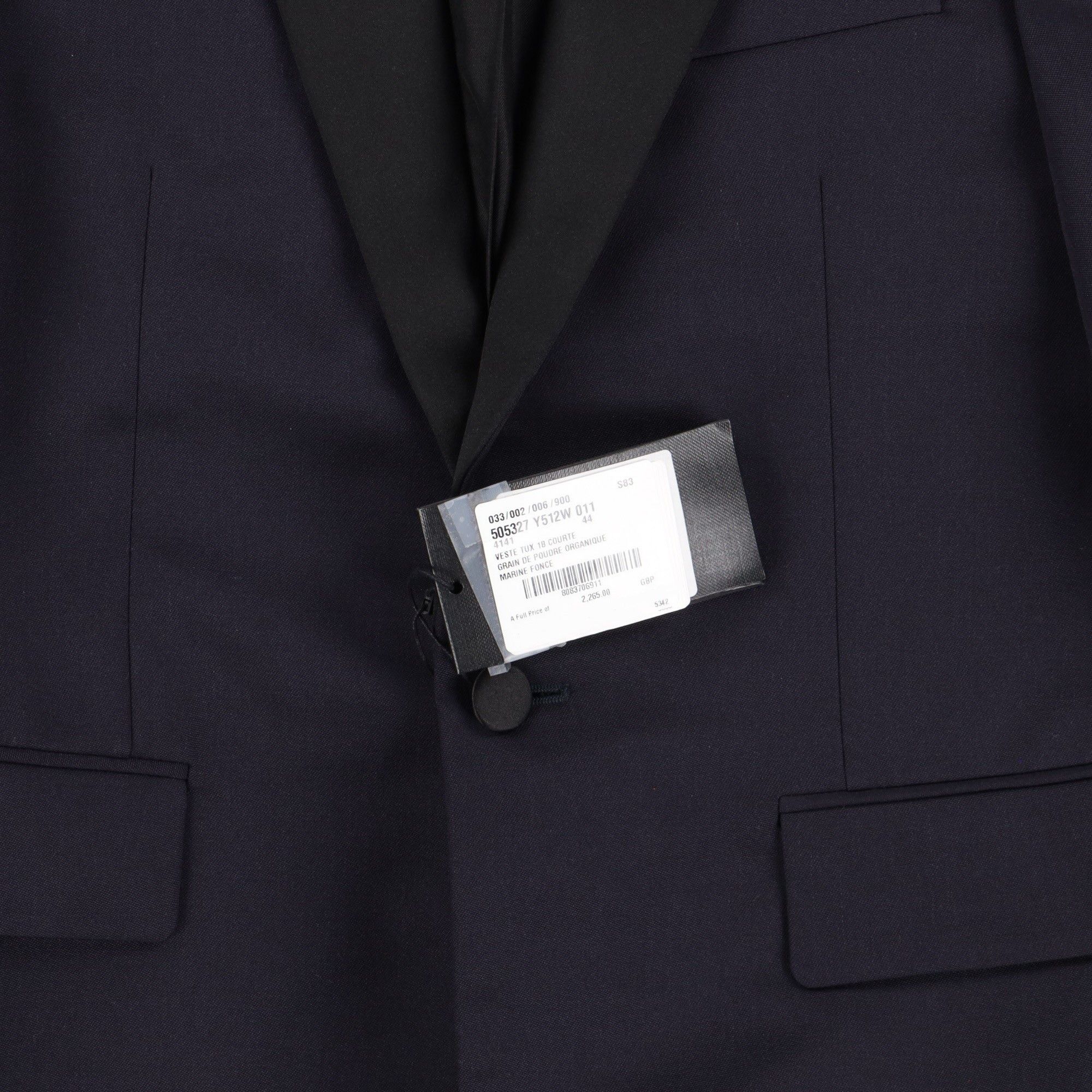 Saint Laurent Paris Navy Blue Peak Lapel Tuxedo Blazer Size US XS / EU 42 / 0 - 6 Thumbnail