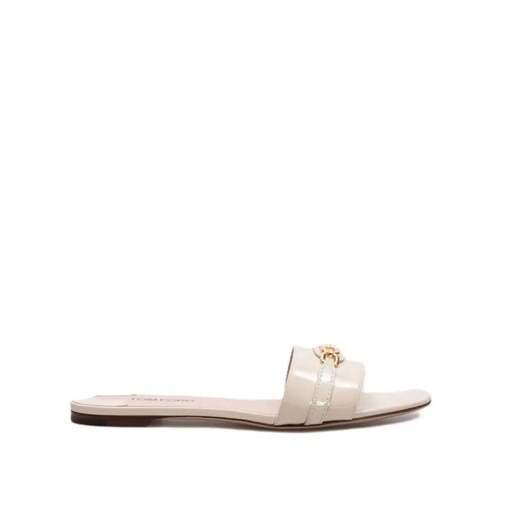 Tom Ford o1loc1c0326 W3526 Patent Leather Flip Flops in ivory Size US 7 / IT 37 - 1 Thumbnail