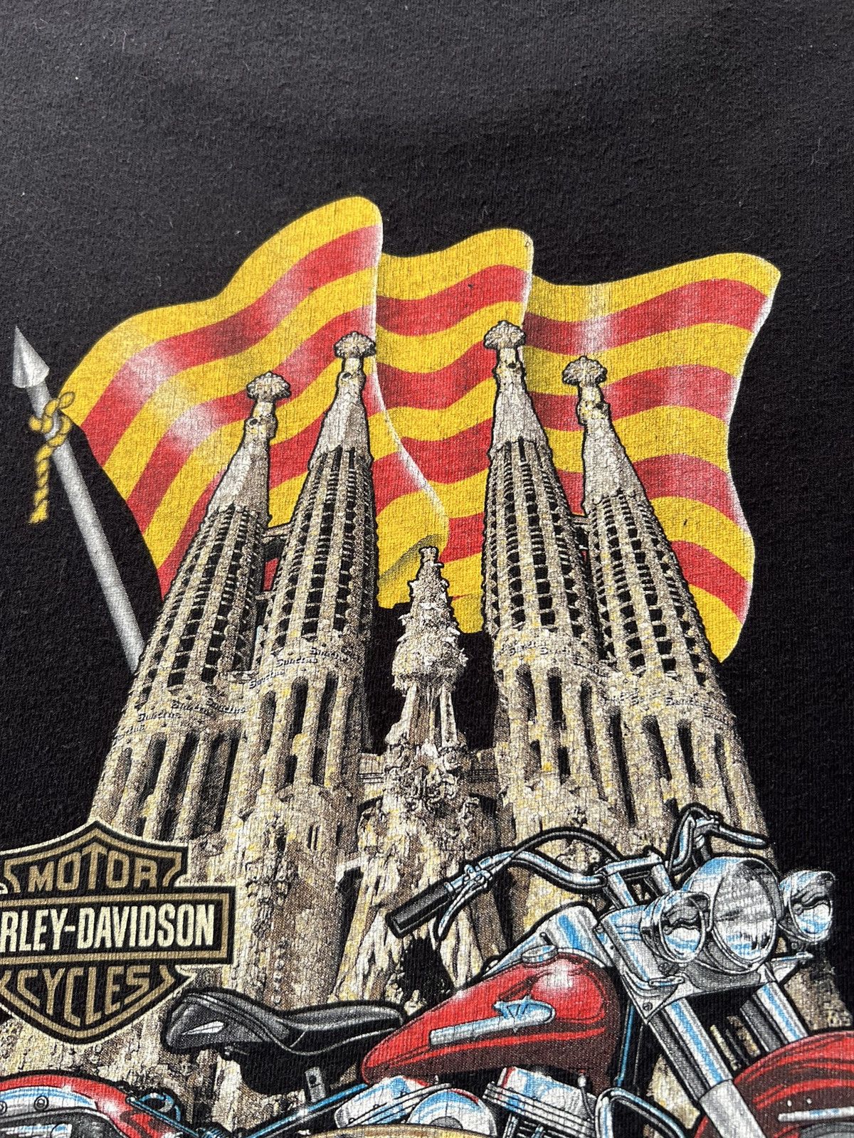 Harley Davidson Vintage 2018 Harley Davidson Skull Barcelona Spain T-shirt Size US XXL / EU 58 / 5 - 13 Thumbnail