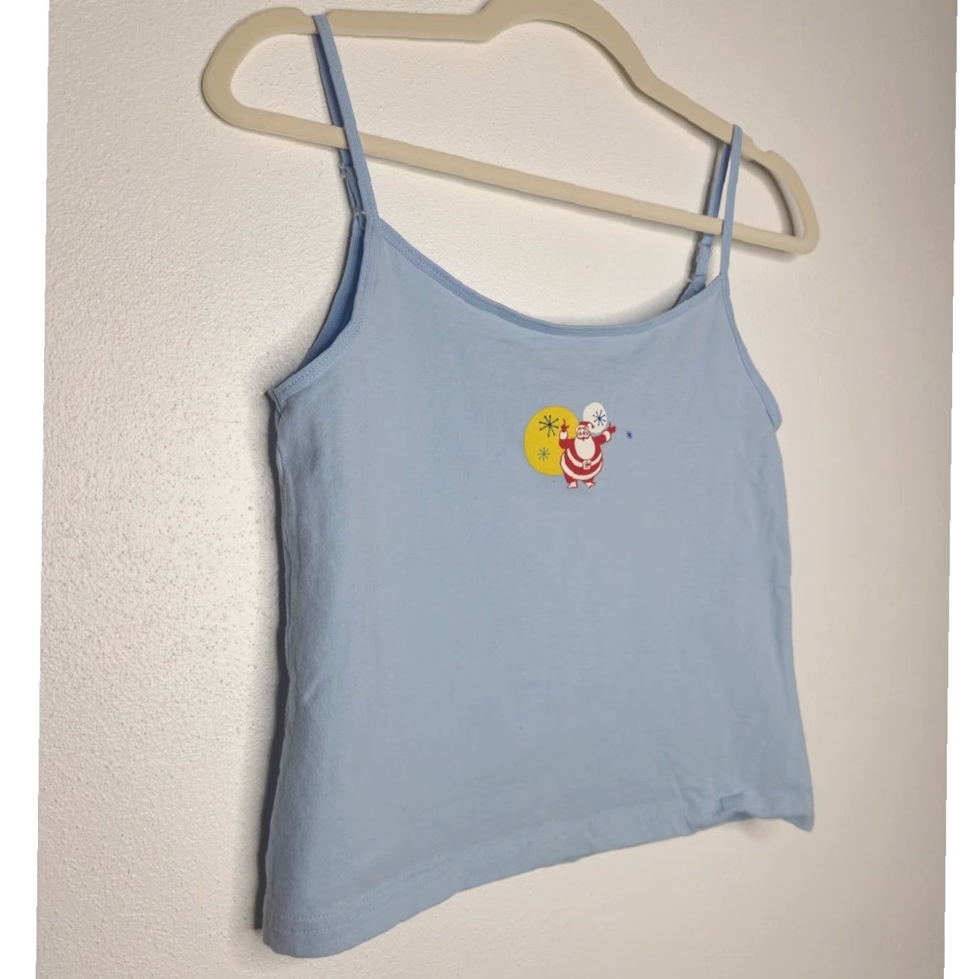 Old Navy VINTAGE Old Navy Tank Top Cami Blue Medium Women 00s Christmas Santa Art 90s 00s Winter Fall Tank Womens Medium Blue Santa Art Vintage Size M / US 6-8 / IT 42-44 - 2 Thumbnail
