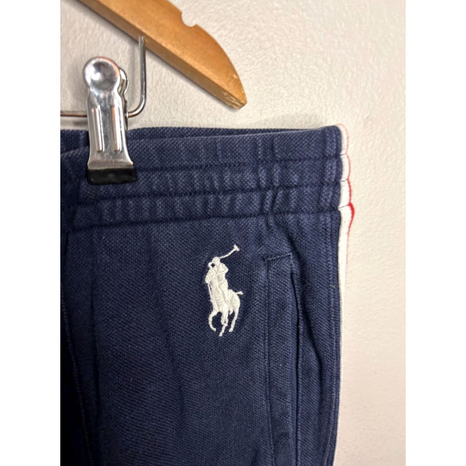 Ralph Lauren VINTAGE Polo Ralph Lauren Striped Pique Sweatpants Mens 2XL Blue Sweatpants 90s Athleisure Logo Polo Lo-Life Men Size US XXL / EU 58 / 5 - 2 Thumbnail