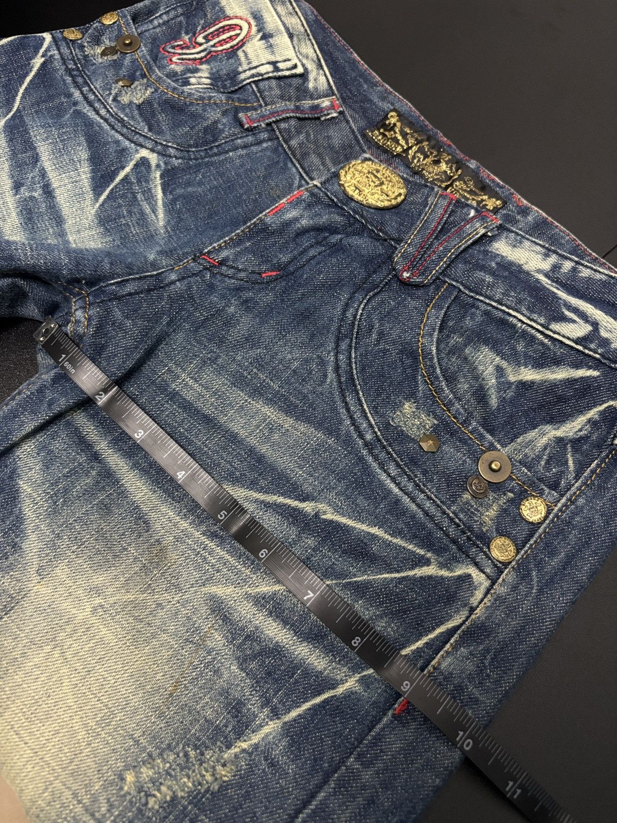 Japanese Brand Riobera Jeans Wide Flare Denim Jeans Size 31" - 13 Thumbnail
