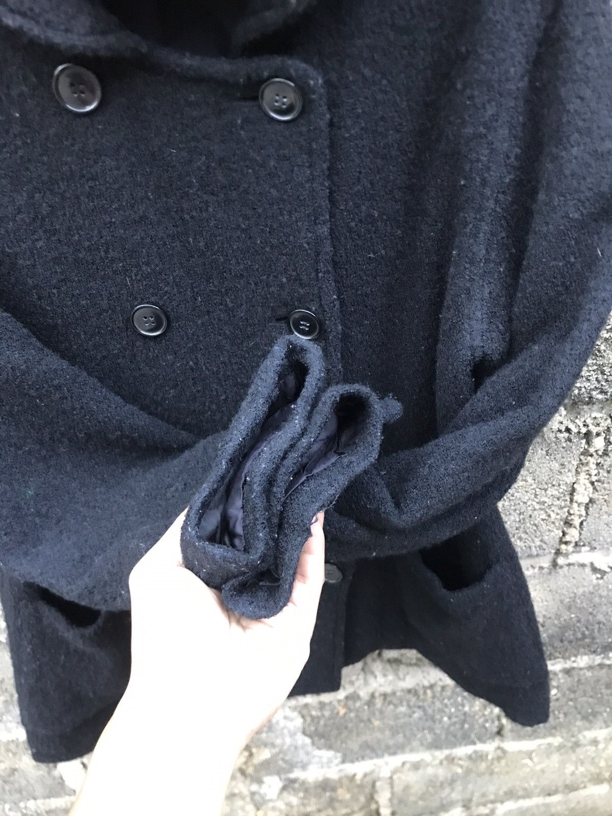 Japanese Brand × Vintage ⚡️ Vintage Do! Family Co Hooded Wool Double Breast Jacket Size US M / EU 48-50 / 2 - 7 Thumbnail