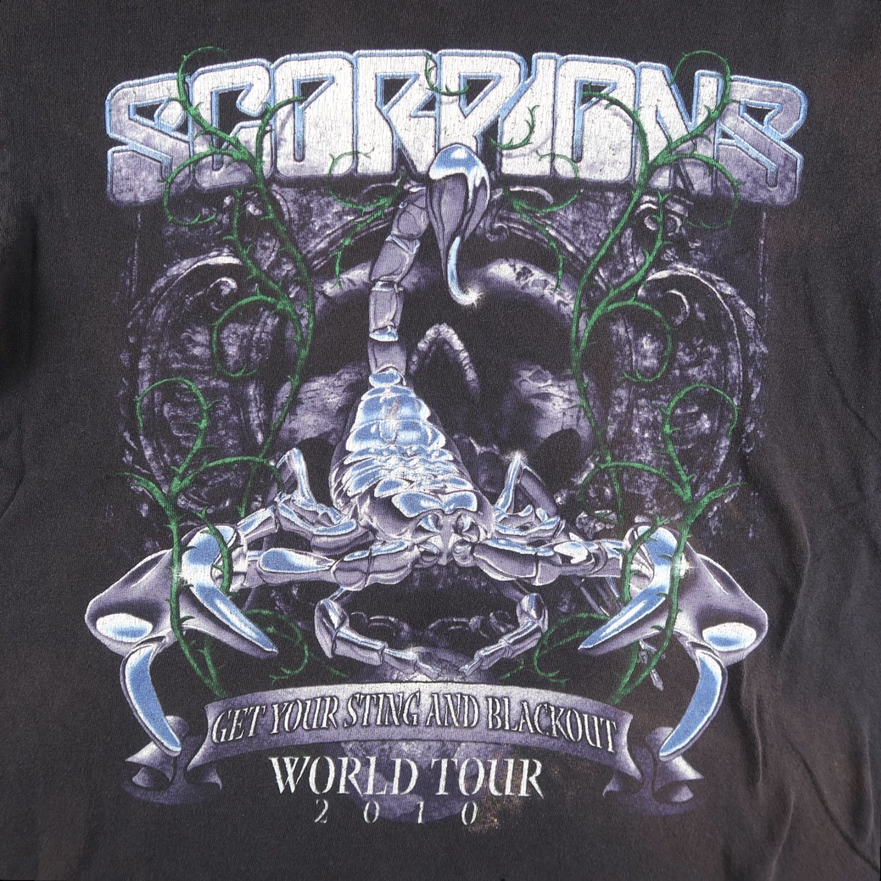 Anvil 2010 Scorpions Get your Sting and Blackout World Tour Graphic T Shirt M Black Mens Shirt Graphic Print Band Music 2010s Size US M / EU 48-50 / 2 - 3 Thumbnail