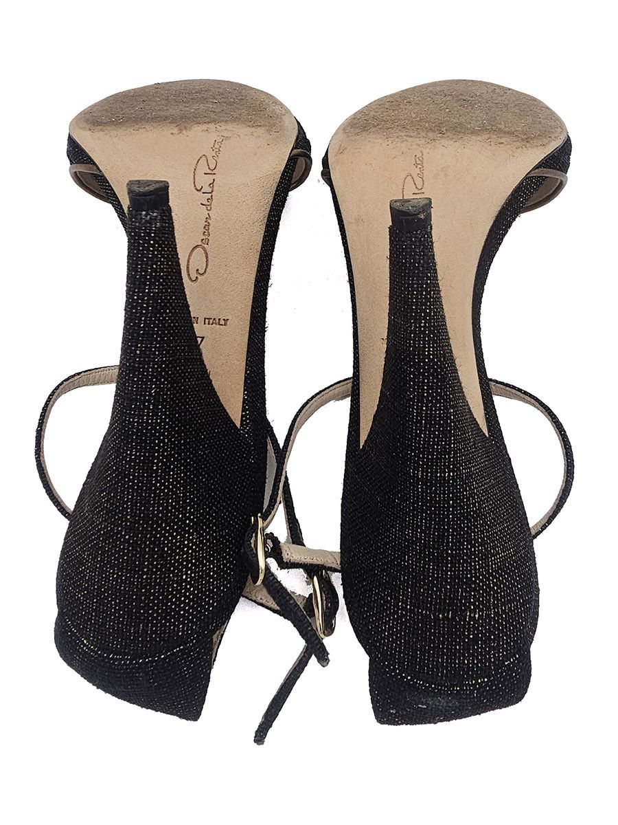 Oscar De La Renta Oscar de la Renta Embroidered Cloth Leather Sandals Size 37 Size US 7 / IT 37 - 10 Thumbnail