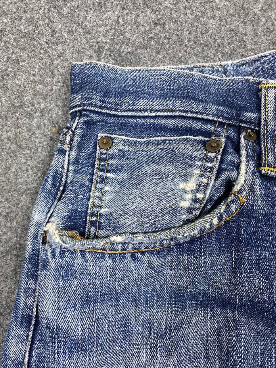 Edwin vintage edwin 505x selvedge distressed denim nice design Size US 33 - 12 Thumbnail