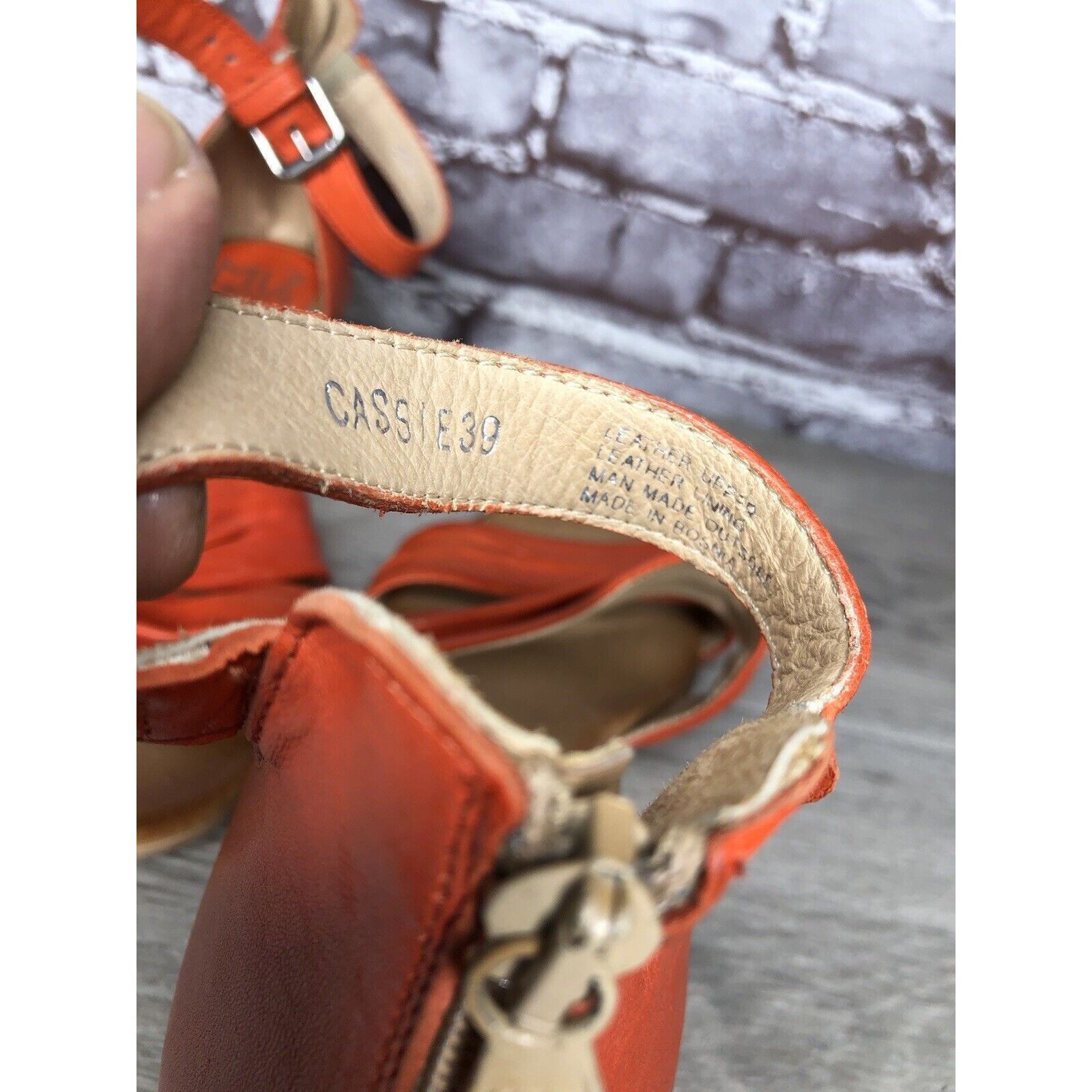 Other Miz Mooz Cassie Orange Leather Ankle Strap Heeled Sandals Wo Size US 8.5 / IT 38.5 - 11 Thumbnail