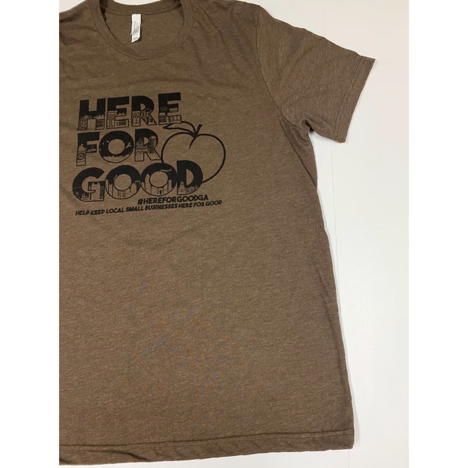 Vintage Canvas Mens T-Shirt XL Brown Cotton Solid Crew Neck Short Sleeve Logo Hoodie Hip Hop Box Theme Size US XL / EU 56 / 4 - 2 Thumbnail