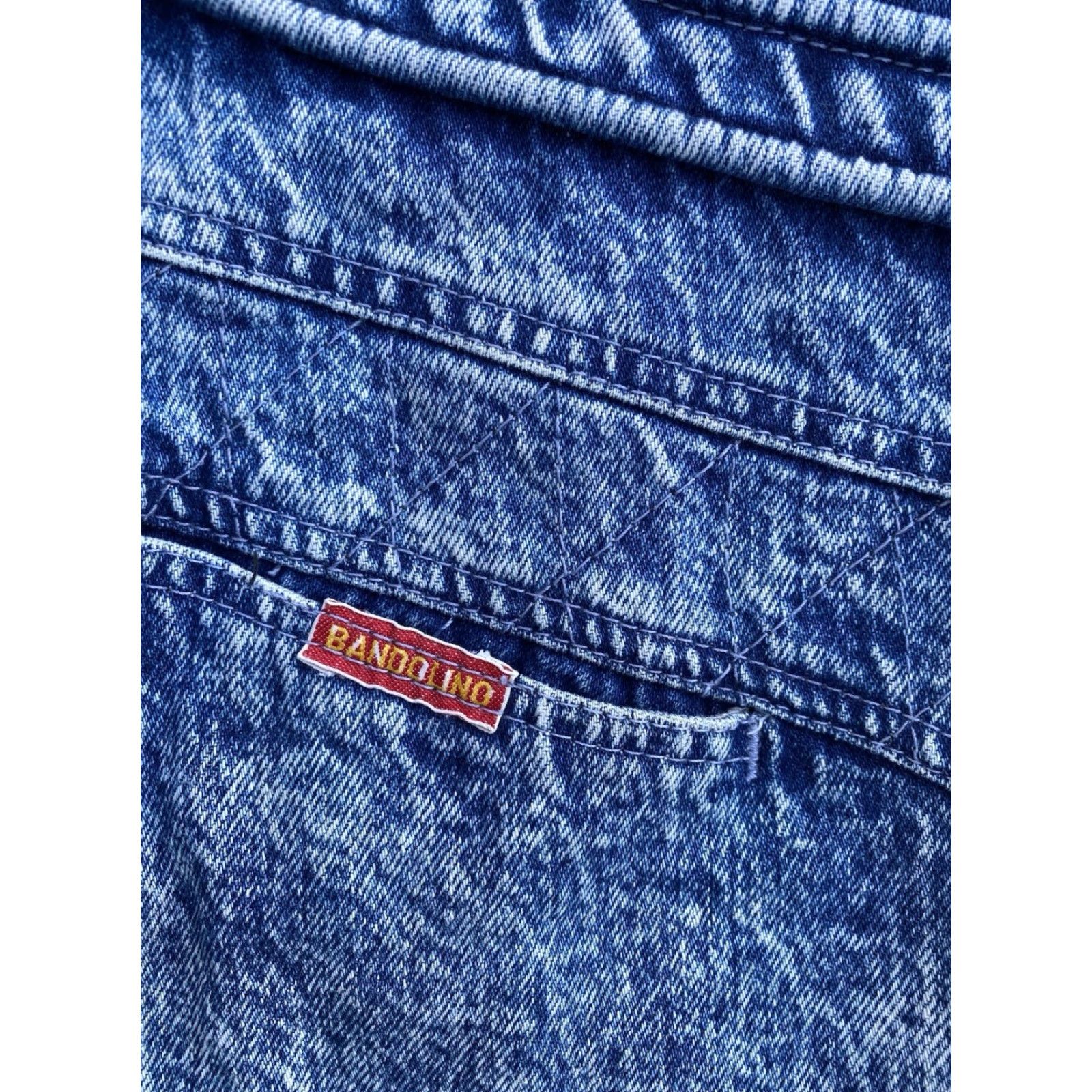 Vintage VINTAGE Bandolino Denim Jacket Acid Wash Cropped Boxy Western Seam 80s 90s Worn Blue Cotton Denim Women Jacket Bandolino Western Casual Vintage Size ONE SIZE - 4 Thumbnail
