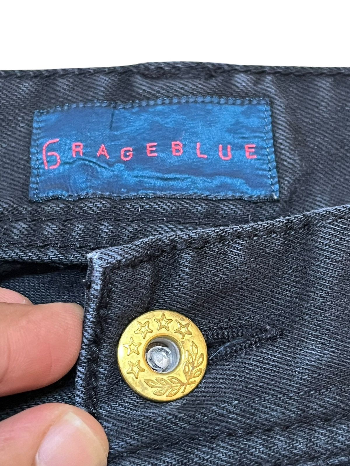 RAGEBLUE × Vintage Vintage Rageblue Dark Black Zipper Detail Punk Denim Size US 30 / EU 46 - 7 Thumbnail