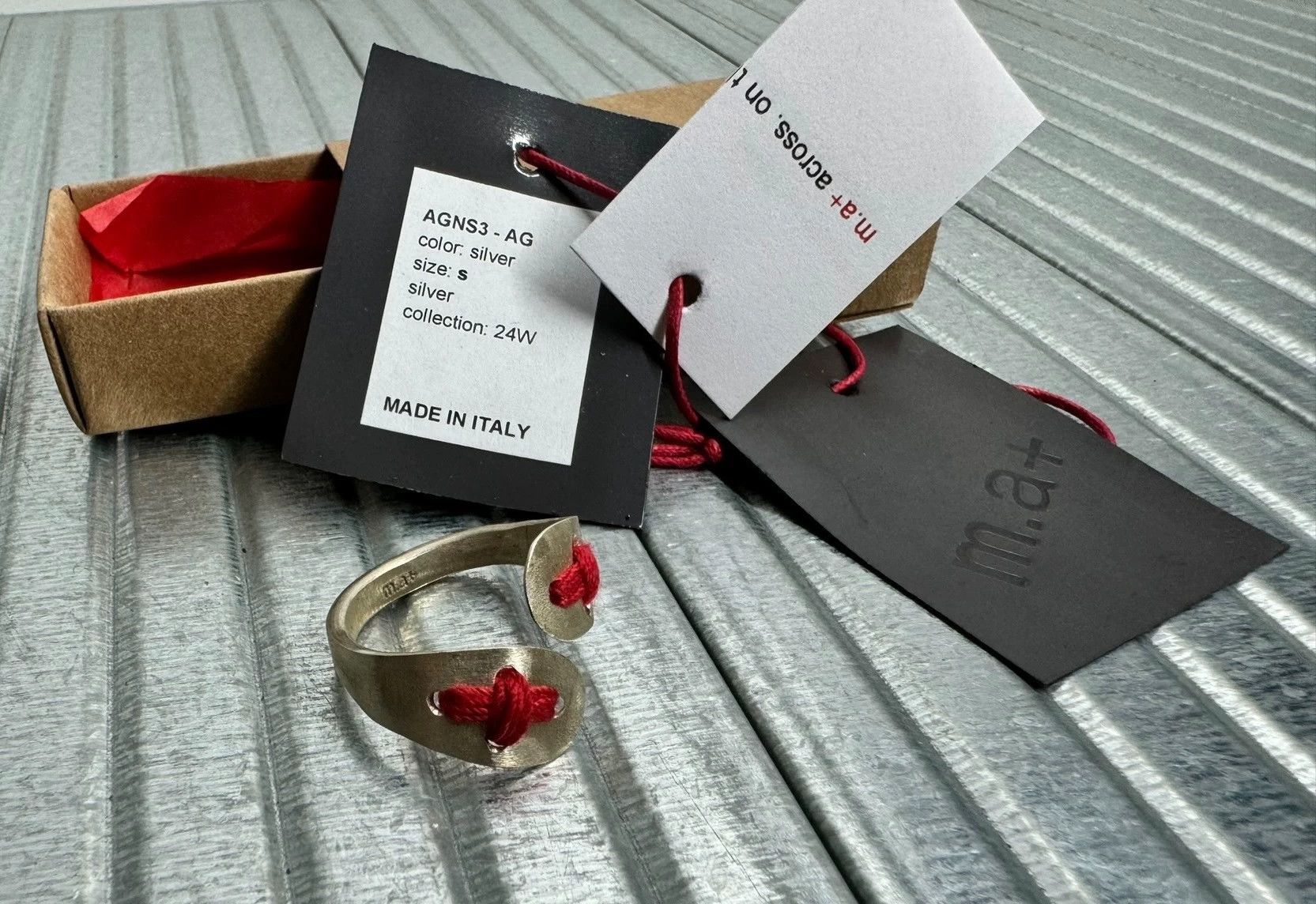 Ma+ maurizio amadei m.a+ red cord cross ring AGNS3 s Size ONE SIZE - 2 Thumbnail