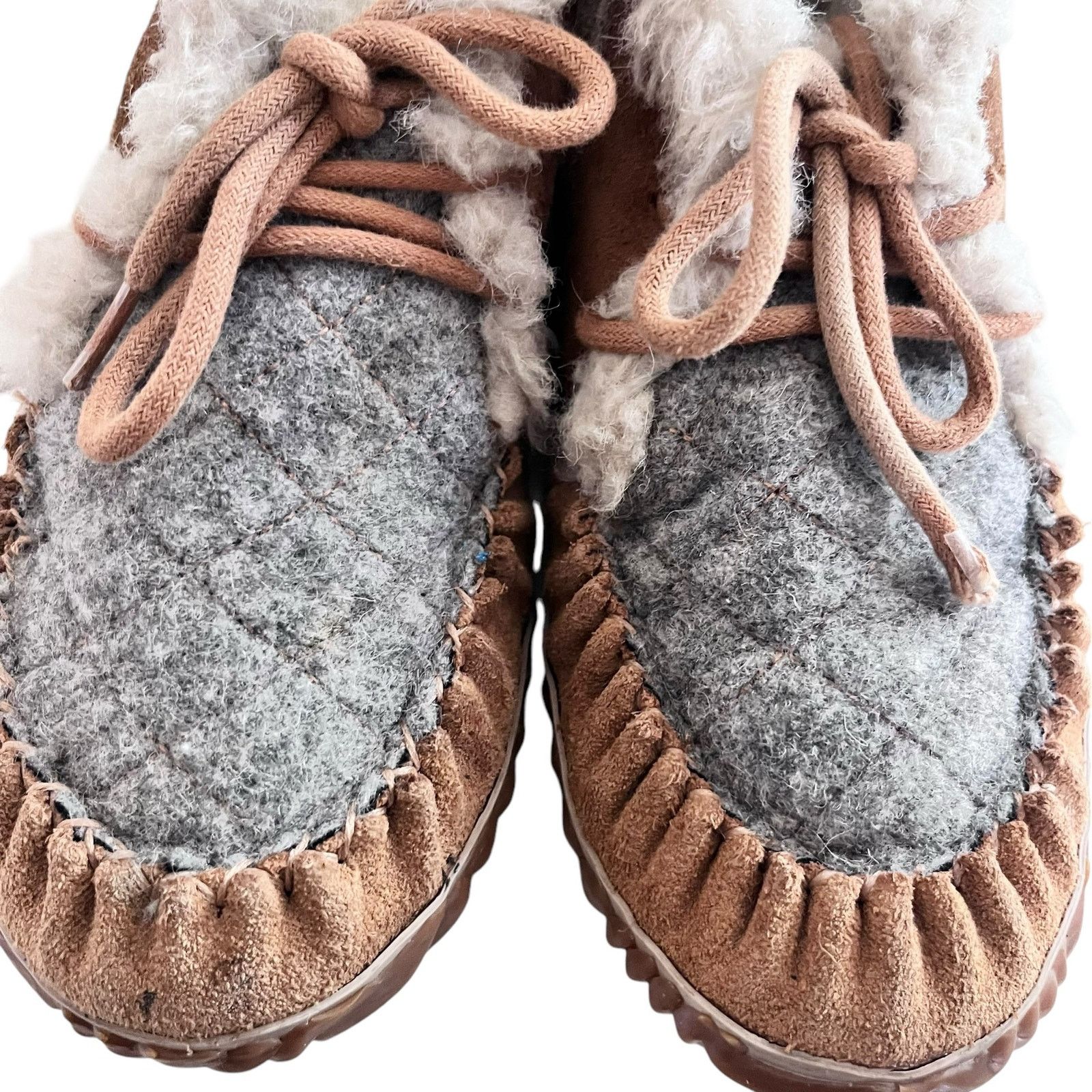 SOREL Sorel Out N About Brown Gray Suede Faux Fur Moccasin Boots Size US 7 / IT 37 - 5 Thumbnail