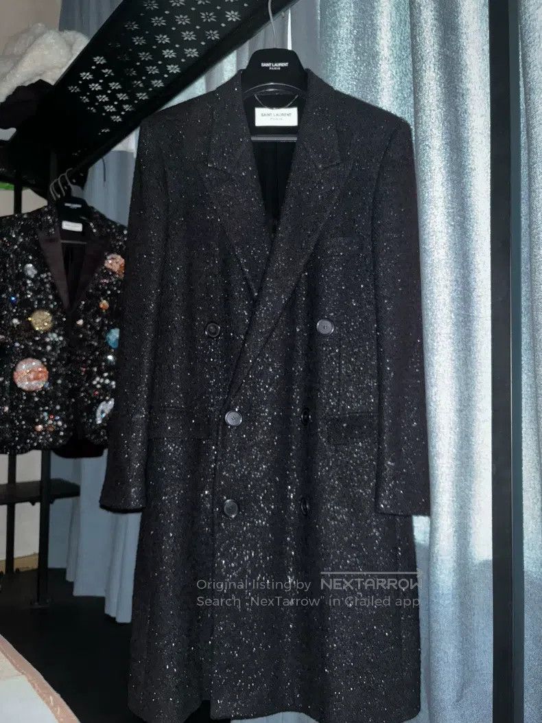 Saint Laurent Paris Glitter Starry Sky Coat