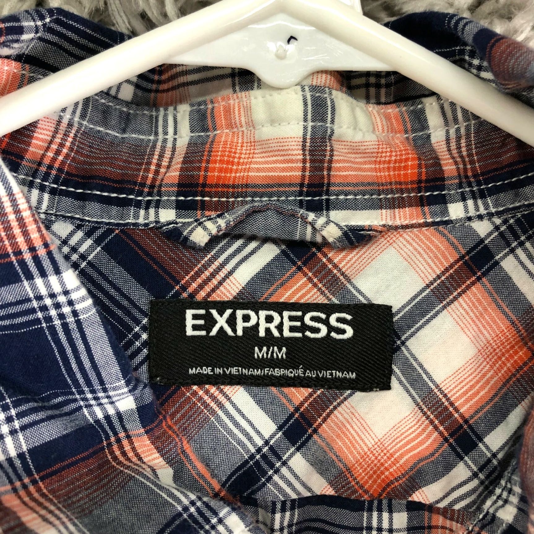 Express Express Mens Medium 100% Cotton Multicolor Spread Collar Long Sleeve Shirt Size US M / EU 48-50 / 2 - 6 Thumbnail