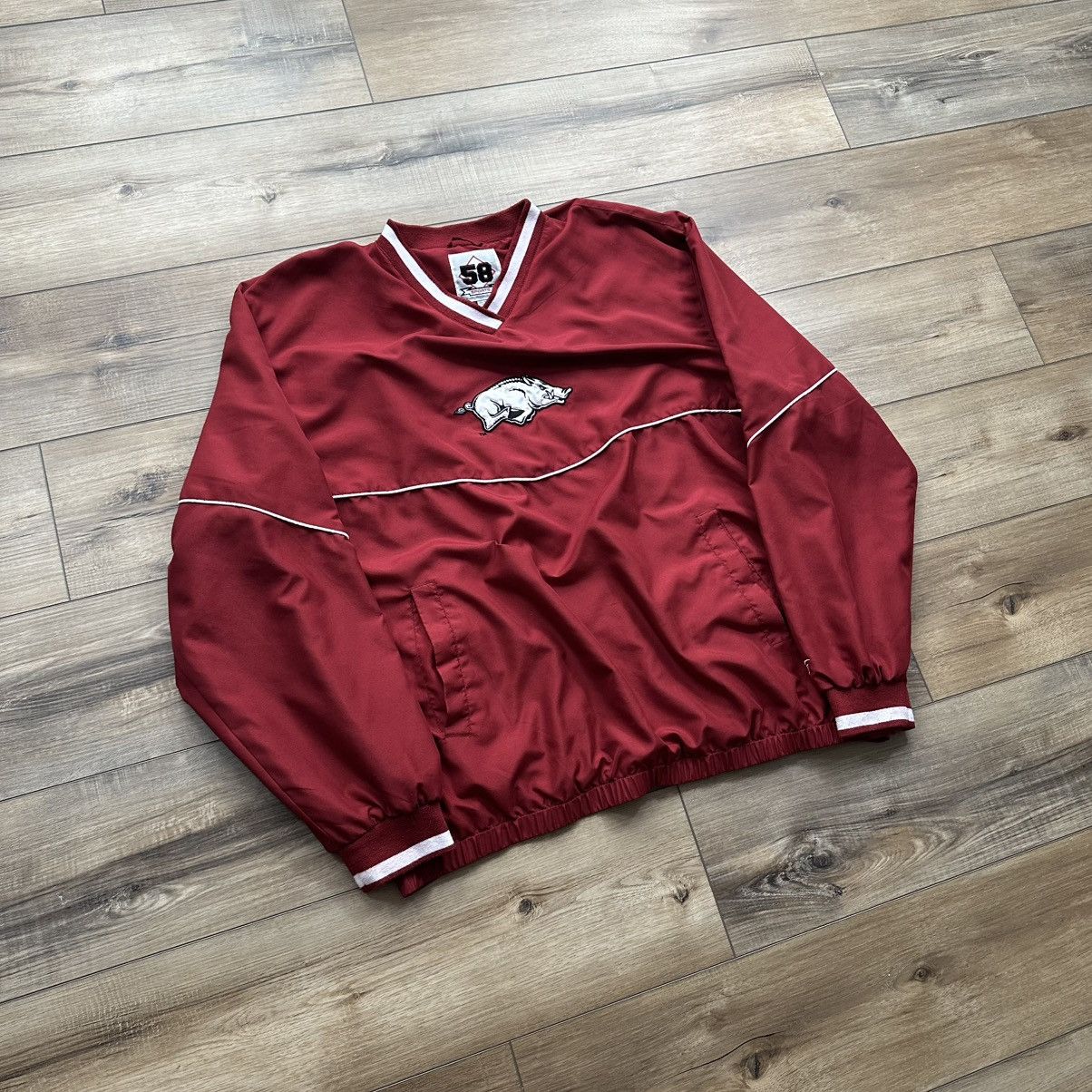 Other Vintage 90s Arkansas Razorbacks Red Windbreaker Pullover Size US XXL / EU 58 / 5 - 2 Thumbnail