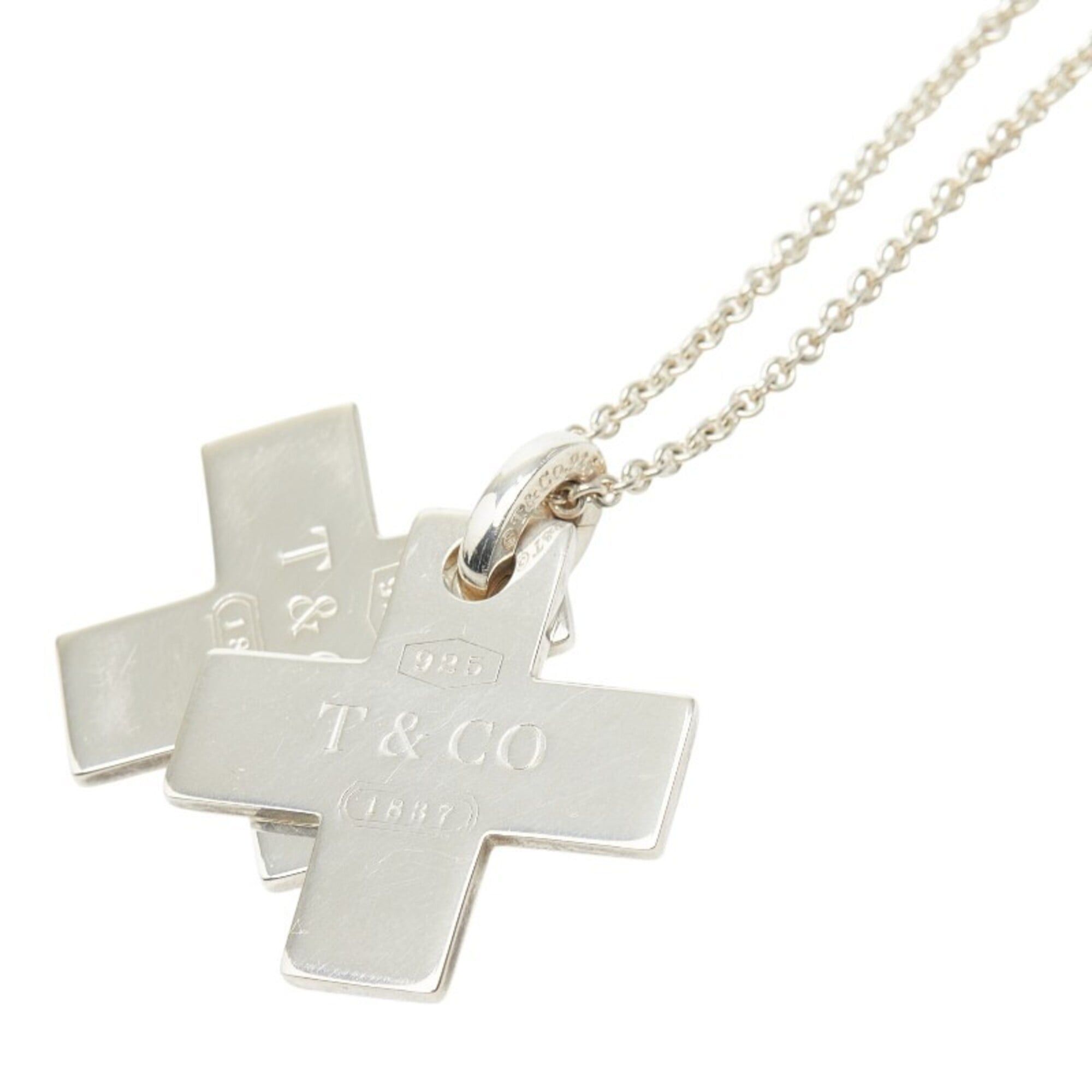 Tiffany & Co. Tiffany & Co. Double Cross Pendant Necklace, SV925 Silver, Women's. Size ONE SIZE - 1 Thumbnail