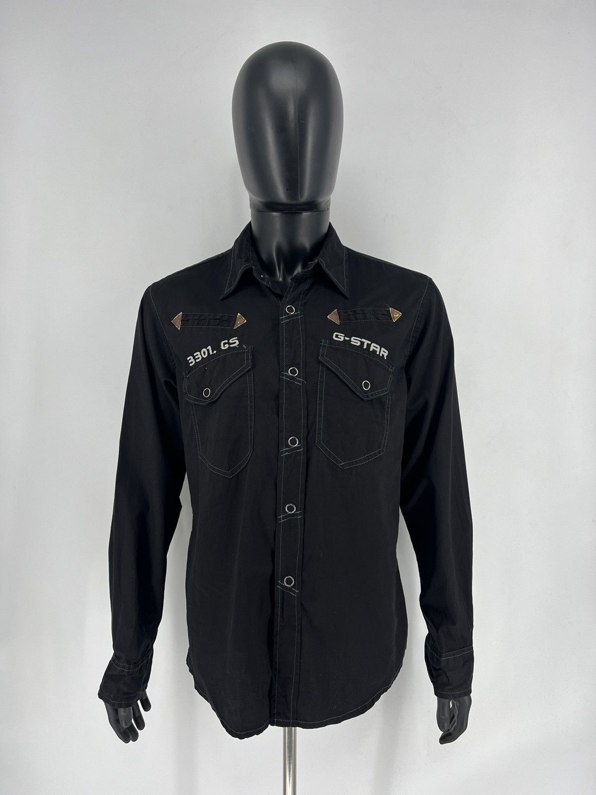 G-Star × Raw State × Vintage Vintage Y2K G Star Raw Men’s Black Shirt With Big Logo Size US L / EU 52-54 / 3 - 2 Thumbnail