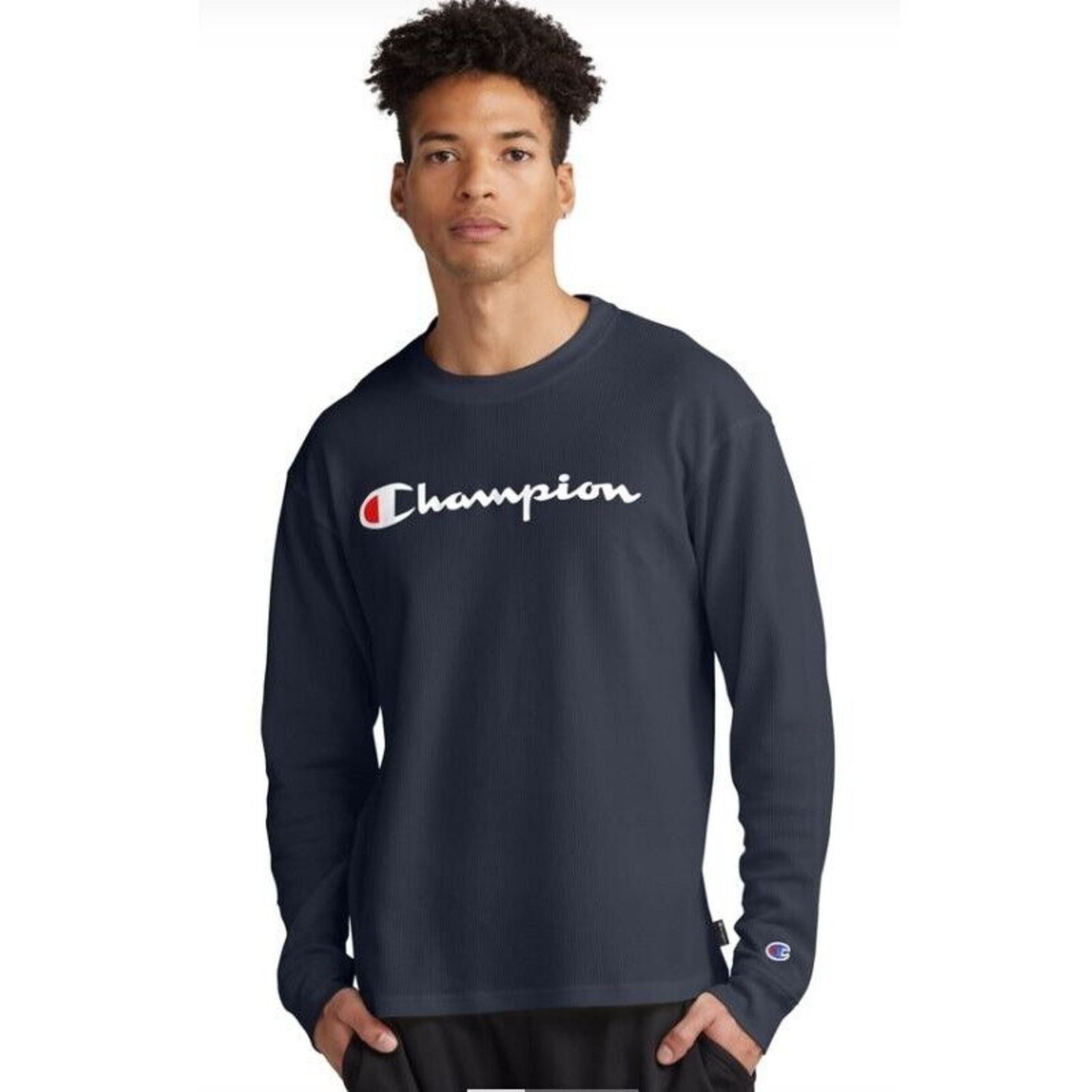 Champion Champion Men's Navy Blue Long Sleeve T-shirt Size 3XL Size US XXL / EU 58 / 5 - 1 Thumbnail