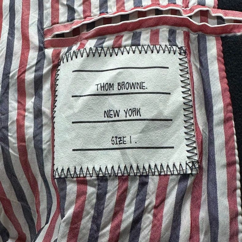 Thom Browne Thom Browne size1 Leather patch gold button baseball jacket Size US S / EU 44-46 / 1 - 6 Thumbnail