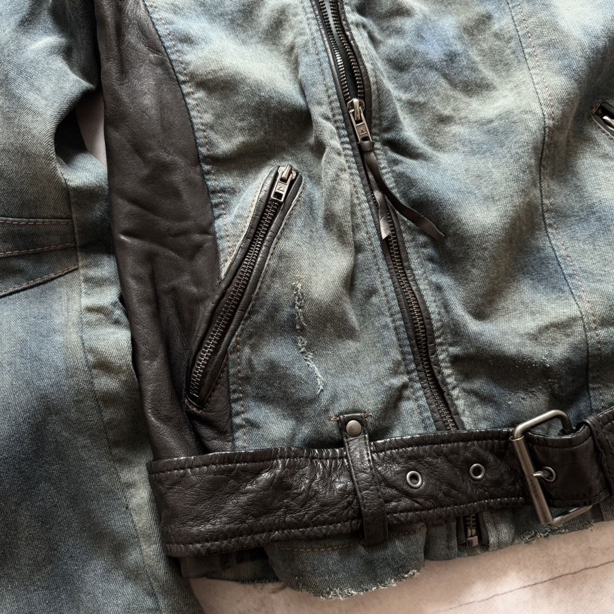 Hysteric Glamour × Undercover Gothic Leather Biker Distressed Jacket LGB Rick Owens Vibe Size US S / EU 44-46 / 1 - 8 Thumbnail