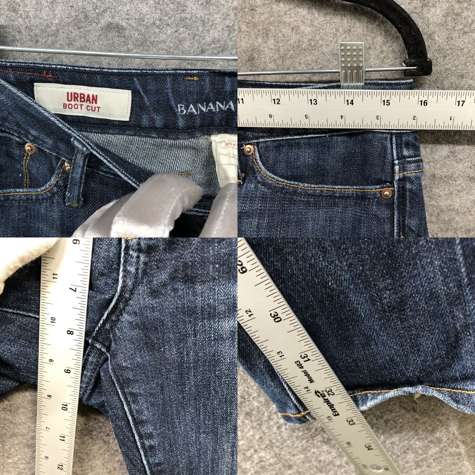 Banana Republic Banana Republic Jeans Womens Boot Cut Denim Low Rise 6 Blue Dark Wash 5-Pocket Cotton Blend Stretch Inseam 33in Size 28" / US 6 / IT 42 - 8 Thumbnail