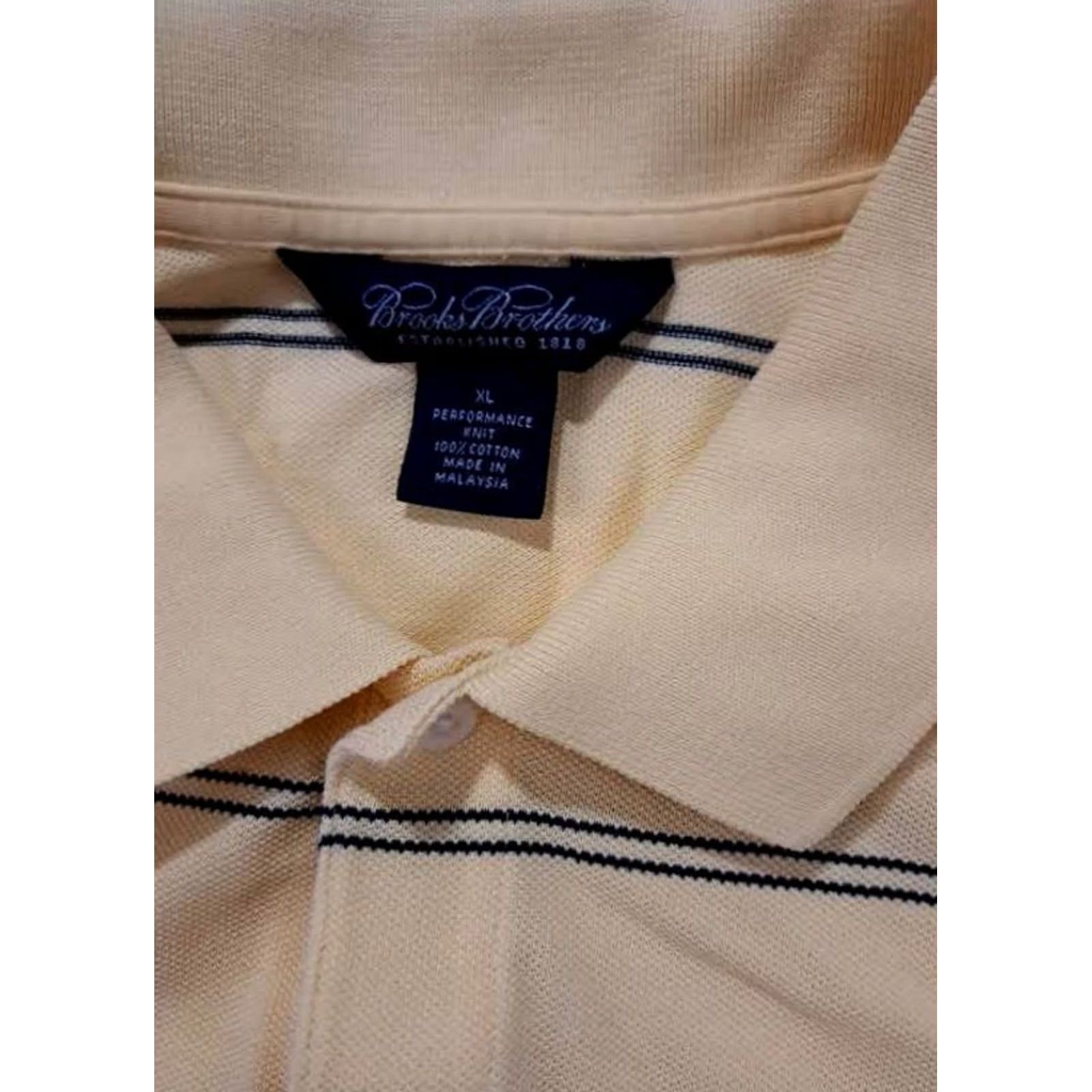 Brooks Brothers Brooks Brothers Polo Shirt Striped Yellow Golf XL X-Large Button-Up Short Sleeve Mens Shirt Size US XL / EU 56 / 4 - 3 Thumbnail