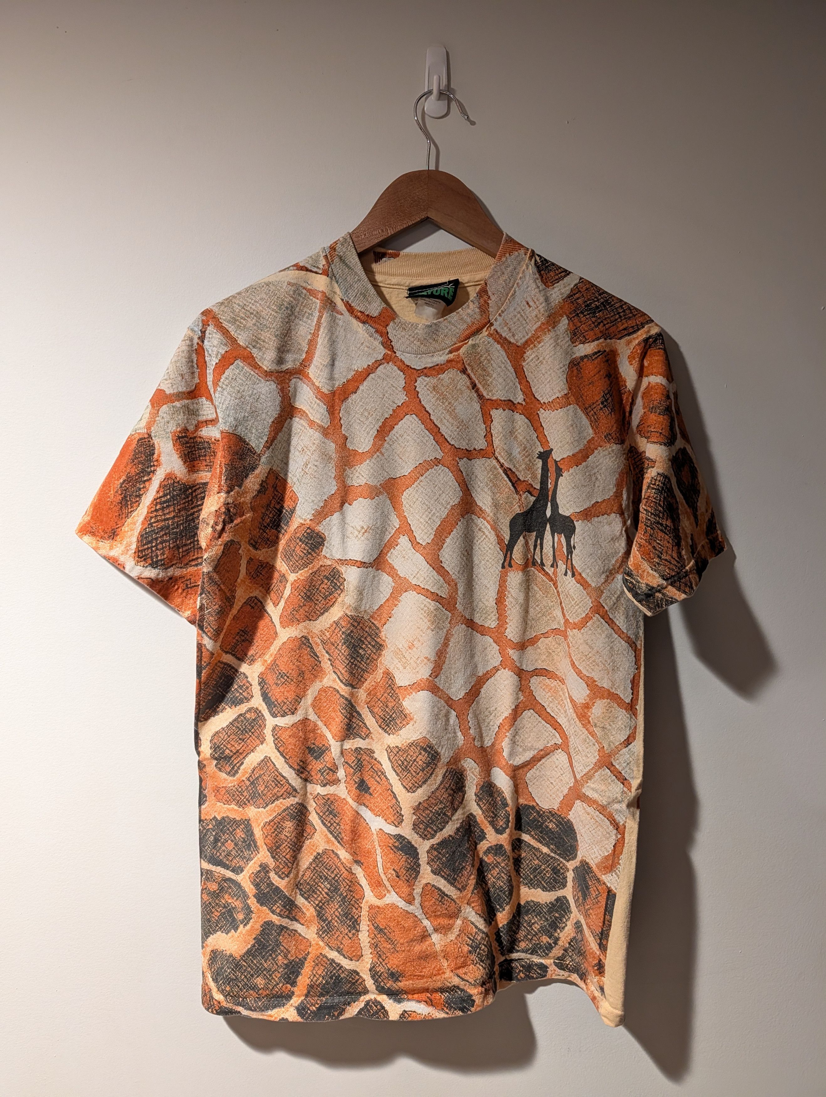 Arts & Science Vintage 90s Giraffe Animal Nature Zoo All Over Print T-Shirt Size US M / EU 48-50 / 2 - 3 Thumbnail