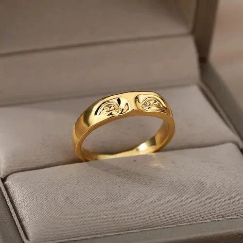 Jewelry Mashiko x Chika Aesthetic Vintage Eye Gold Rings Size ONE SIZE - 4 Thumbnail