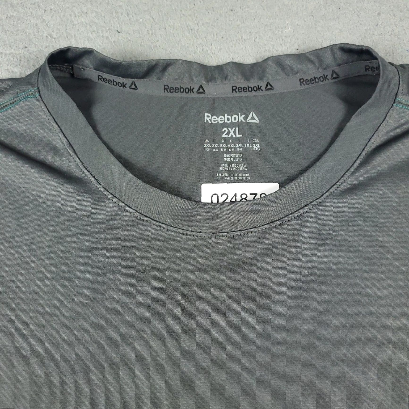 Reebok REEBOK T-Shirt Men’s 2XL Gray Casual Short Sleeve Regular Fit Sports Logo Size US XXL / EU 58 / 5 - 3 Thumbnail