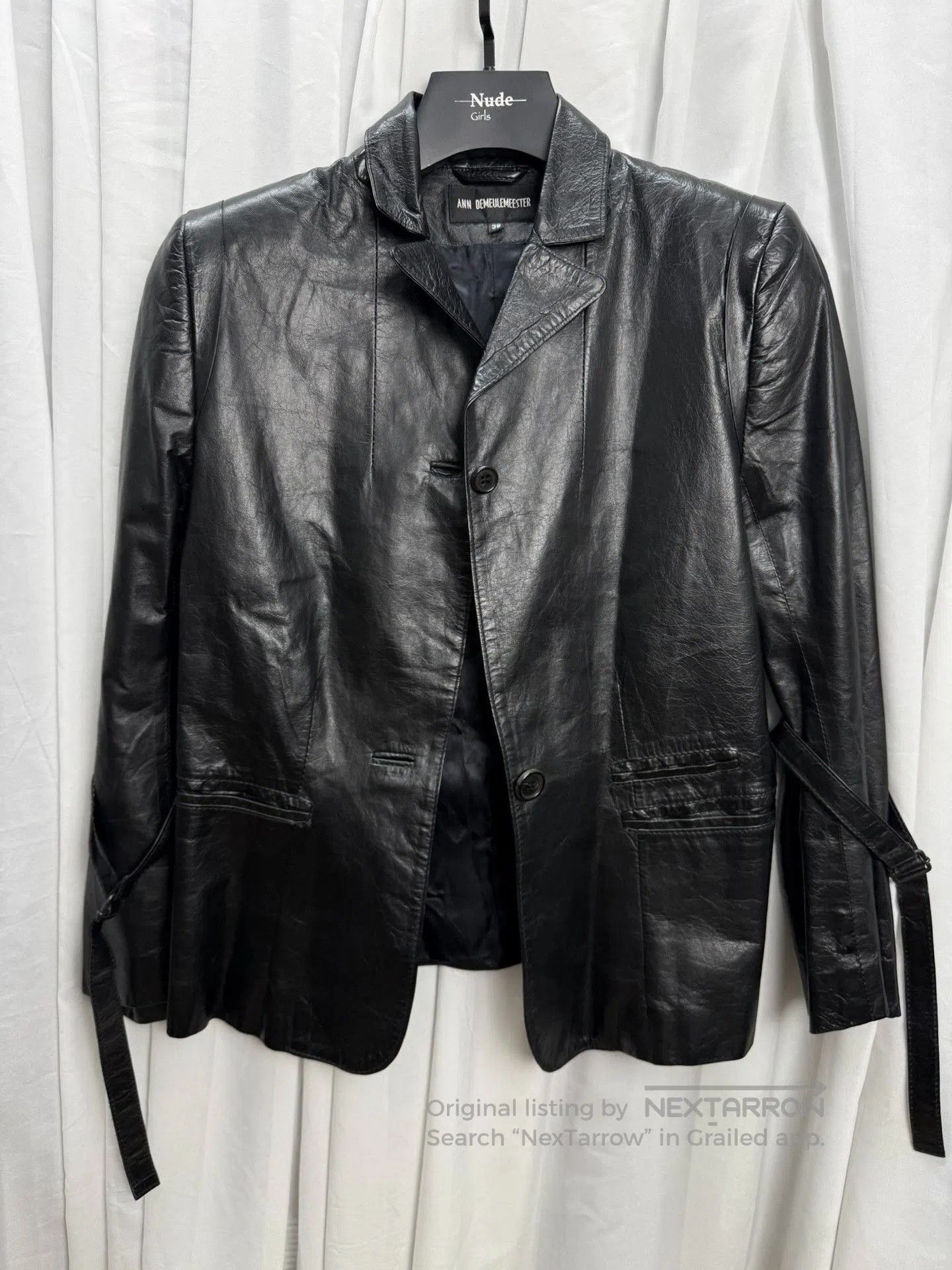 Ann Demeulemeester Ann Demeulemeester 04AW Strap Leather Blazer. Size S / US 4 / IT 40 - 3 Thumbnail