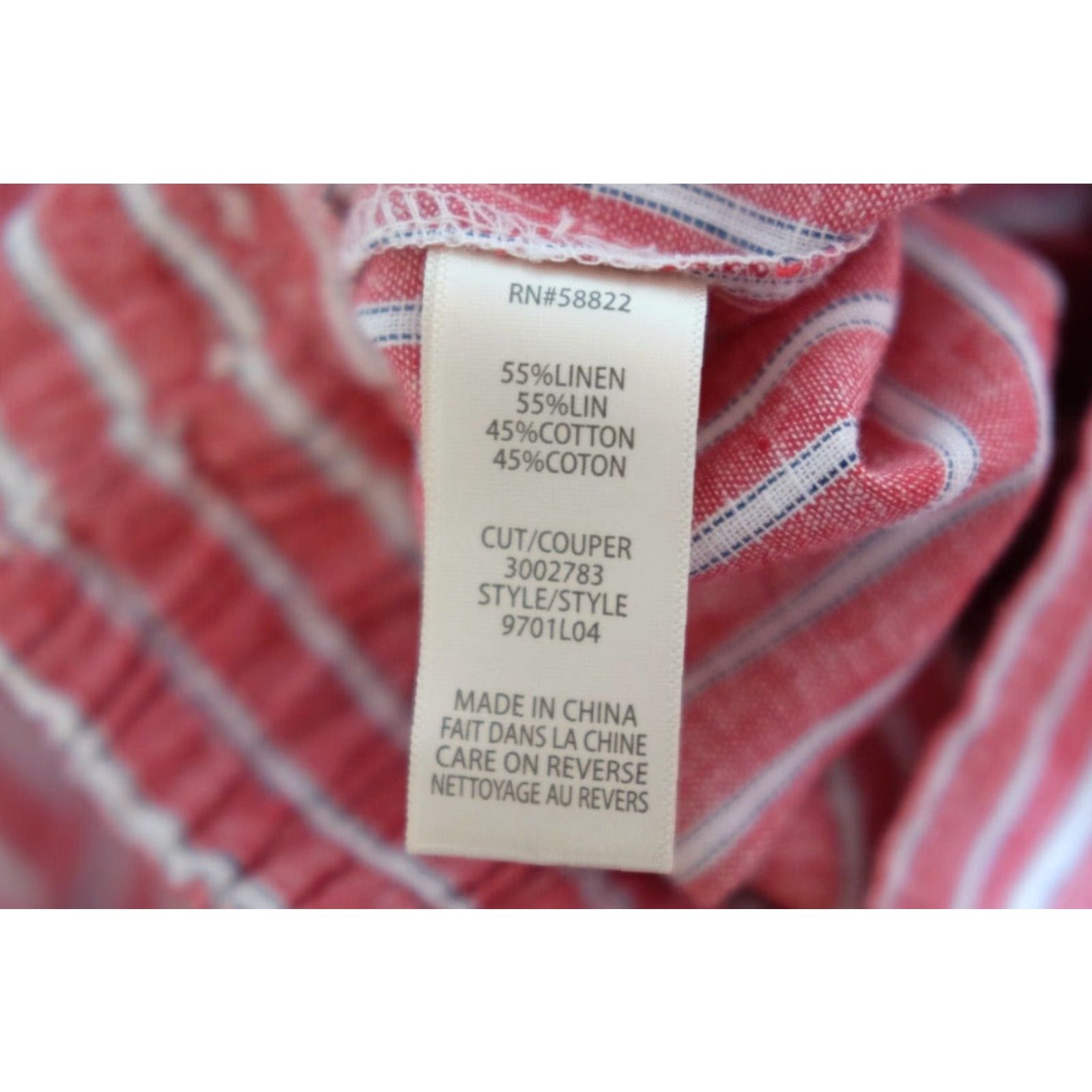 Vintage NWT! Max Studio Linen Blend Crop Pants Wide-Leg Red/White Women's L Pants Cropped Wide-Leg Cotton Linen Red/White Women L Size 36" / US 14 / IT 50 - 8 Thumbnail