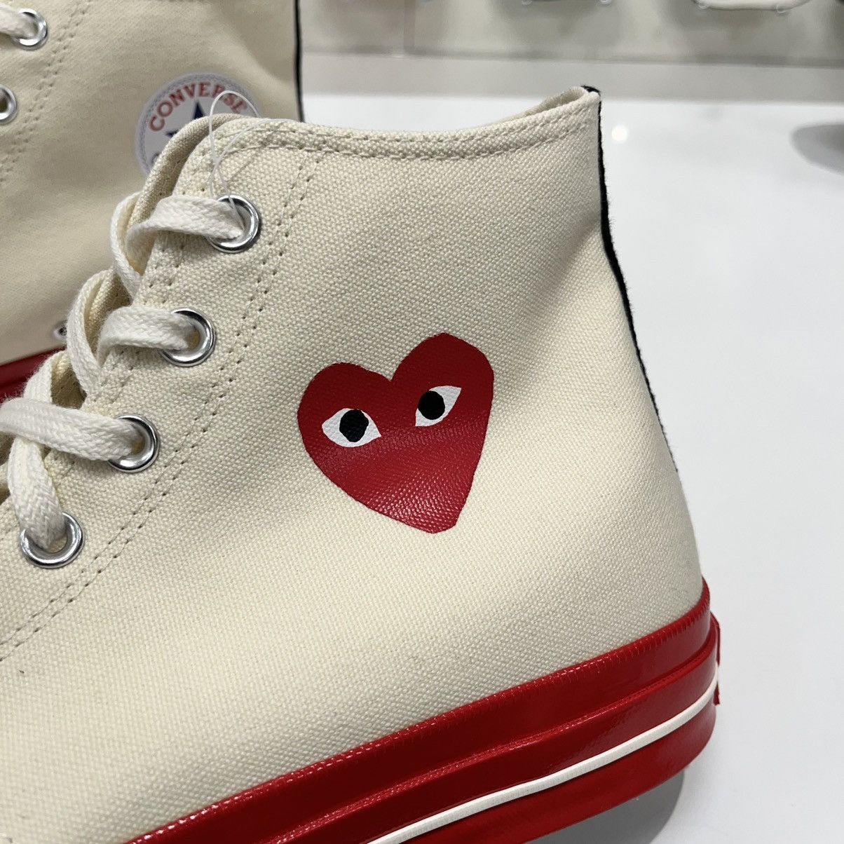 Comme des Garcons × Converse Converse Chuck Taylor All Star 70 Hi x CDG Play Red Midsole Size US 11 / EU 44 - 13 Thumbnail