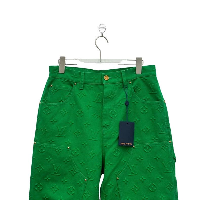 Louis Vuitton Louis Vuitton Green full print print overalls pants Size US 31 - 4 Thumbnail