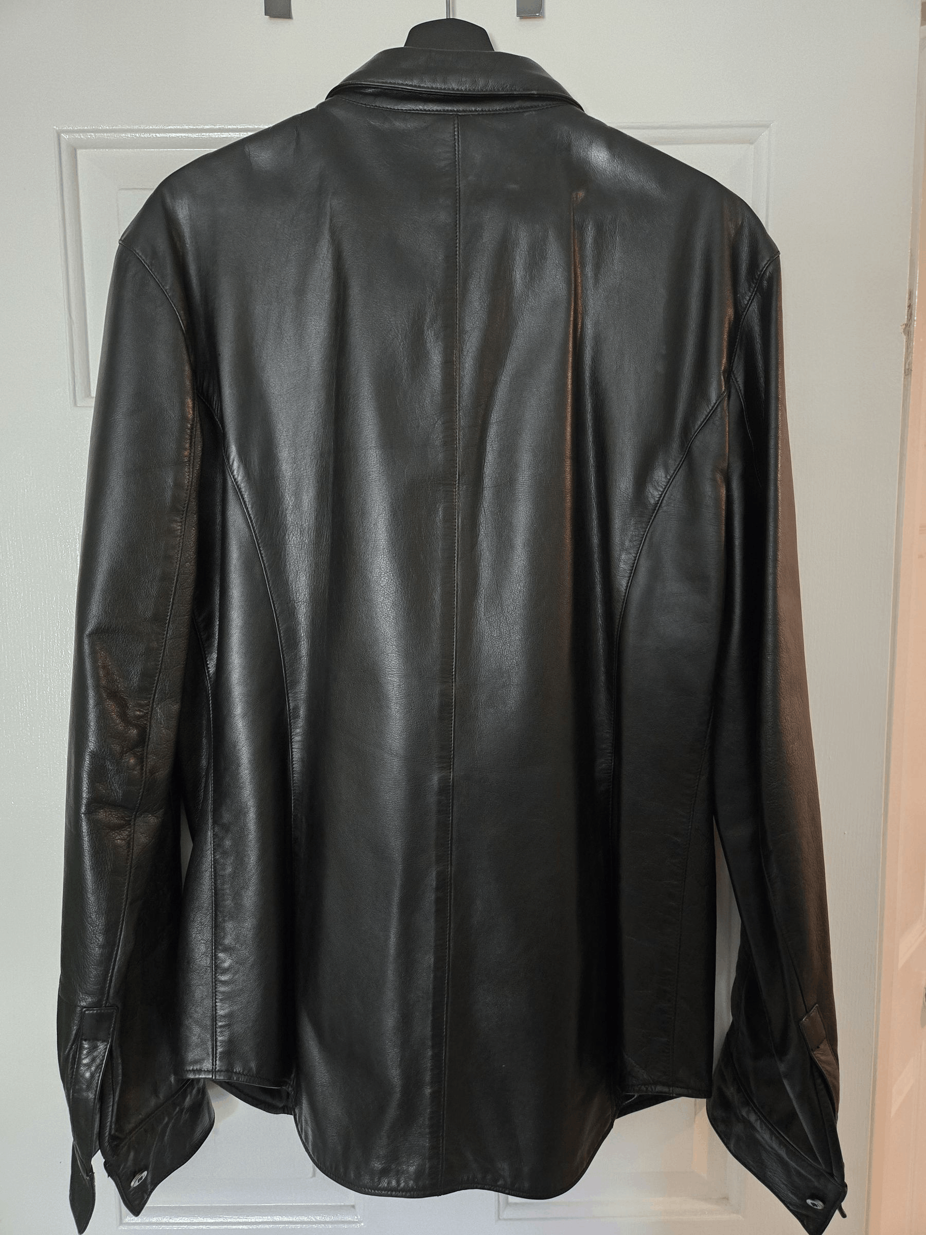 Carpe Diem Maurizio Altieri Black Lamb Leather Shirt Jacket Size US L / EU 52-54 / 3 - 2 Thumbnail