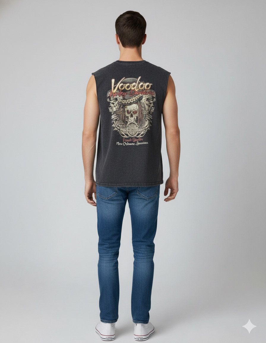 Harley Davidson 🔥Rare Voodoo Harley Davidson Sleeveless Tee Size US XL / EU 56 / 4 - 1 Thumbnail