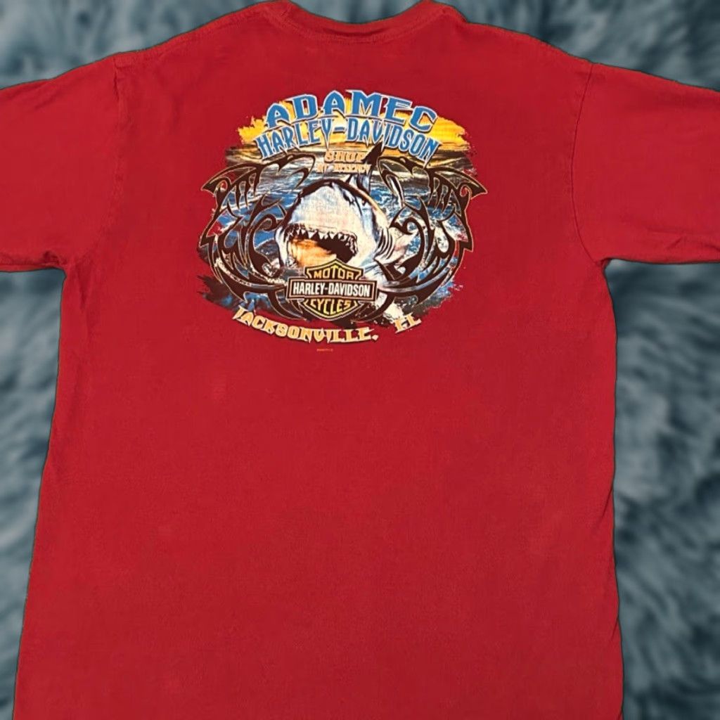 Harley Davidson VINTAGE Harley-Davidson Shirt XL Red Biker 2011 Y2K 90s Grunge Punk Motorcycle Jacksonville Florida Logo Men Size US XL / EU 56 / 4 - 1 Thumbnail