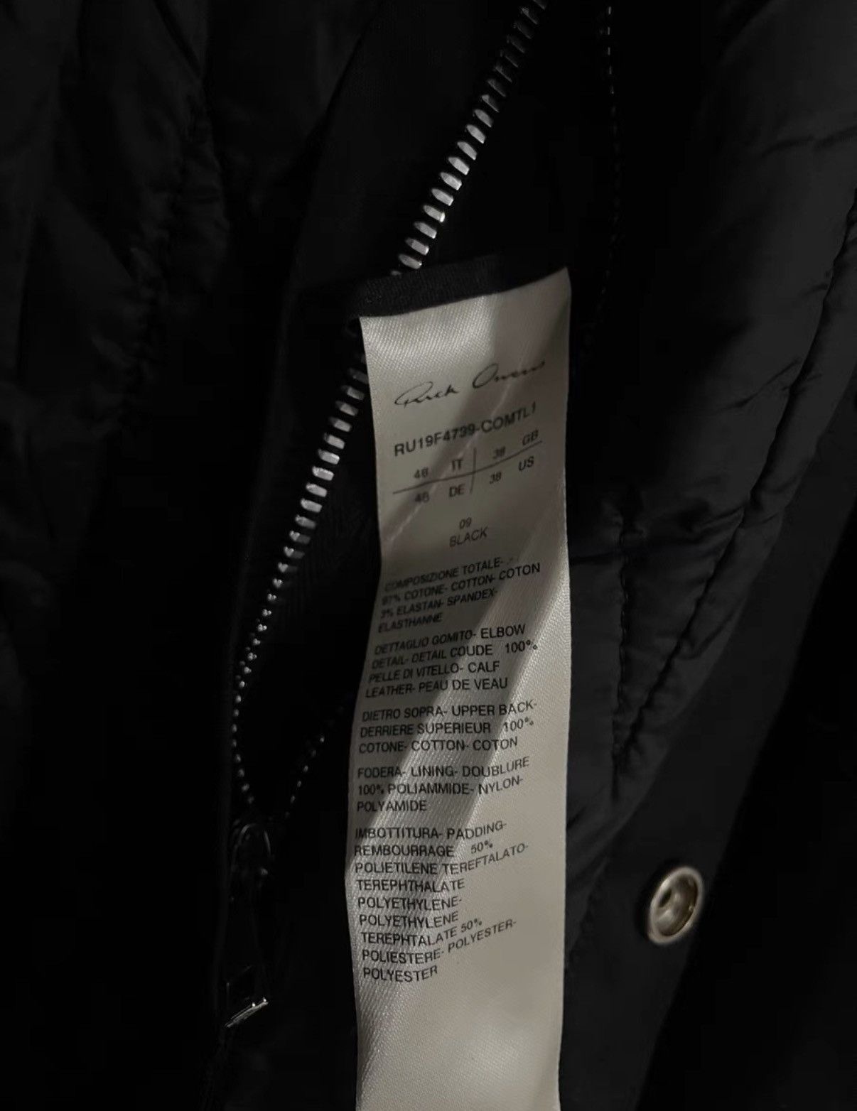 Rick Owens Rick Owens Larry Snap Button Leather Panel Padded Jacket Size US L / EU 52-54 / 3 - 6 Thumbnail