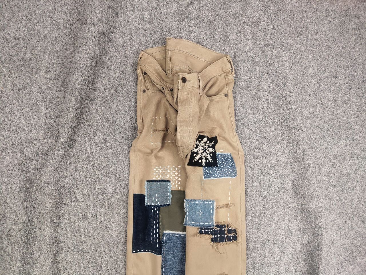 Levi's Vintage Levis 501 sashiko patchworks Jeans Kapital Style Size US 33 - 2 Thumbnail