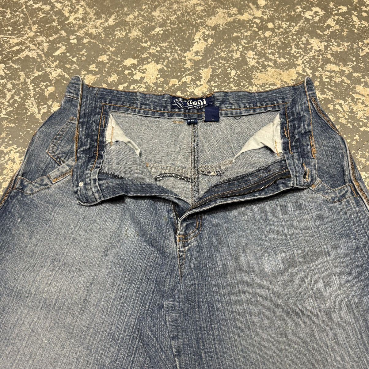 JNCO Vintage Kani Blue Big Pocket Y2K Baggy Shorts Jorts Size US 35 - 8 Thumbnail