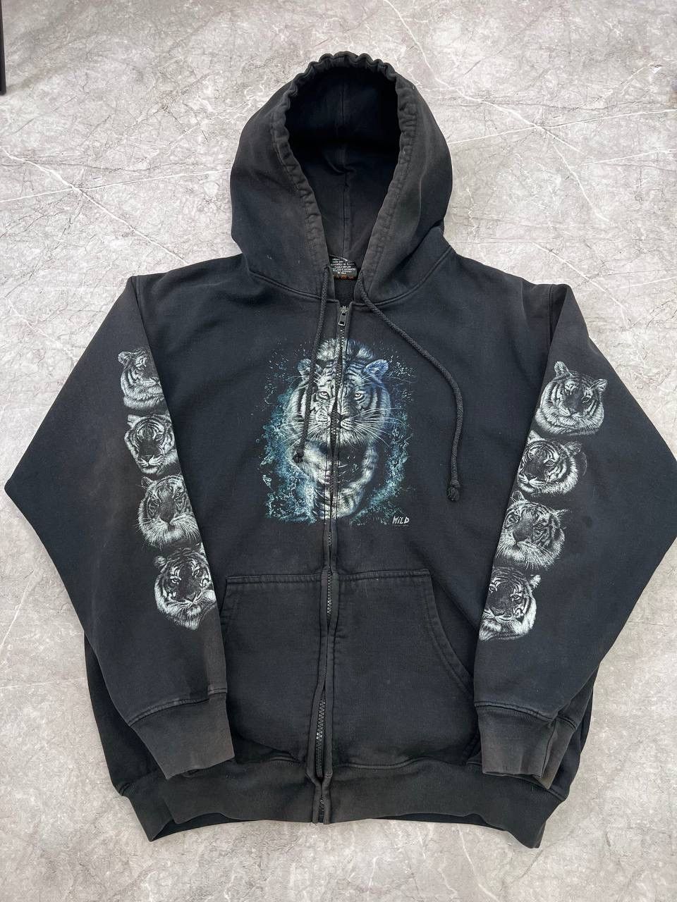 Harley Davidson × Japanese Brand Tiger Vintage Y2K Harley Davidson Sun faded Hoodie Flame Size US L / EU 52-54 / 3 - 1 Thumbnail