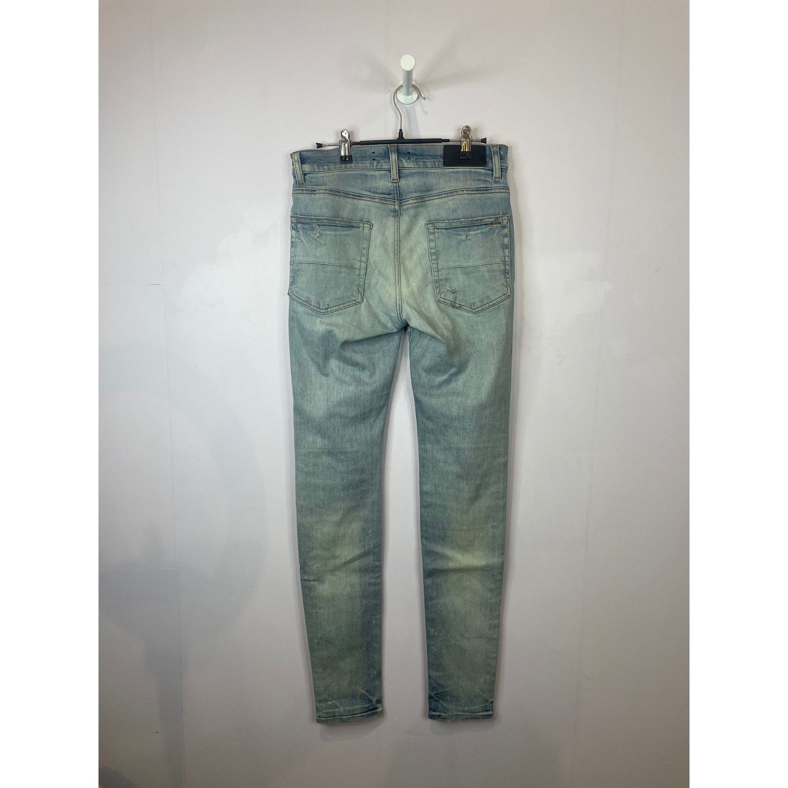 Amiri Amiri Light Wash Tie Dye Patch Blue Jeans Size US 30 / EU 46 - 2 Thumbnail