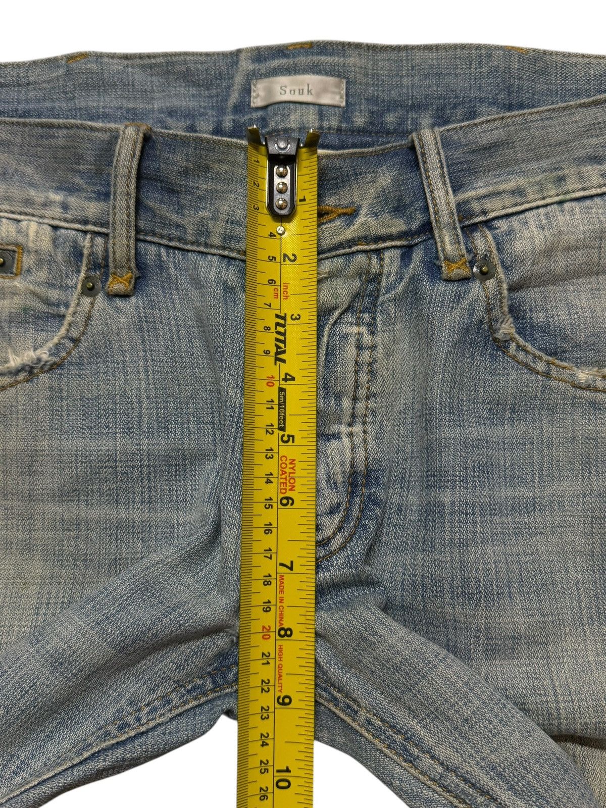If Six Was Nine Vintage Y2K Japanese Brand Blue Mud Wash Ripped Straight Leg Size US 34 / EU 50 - 11 Thumbnail