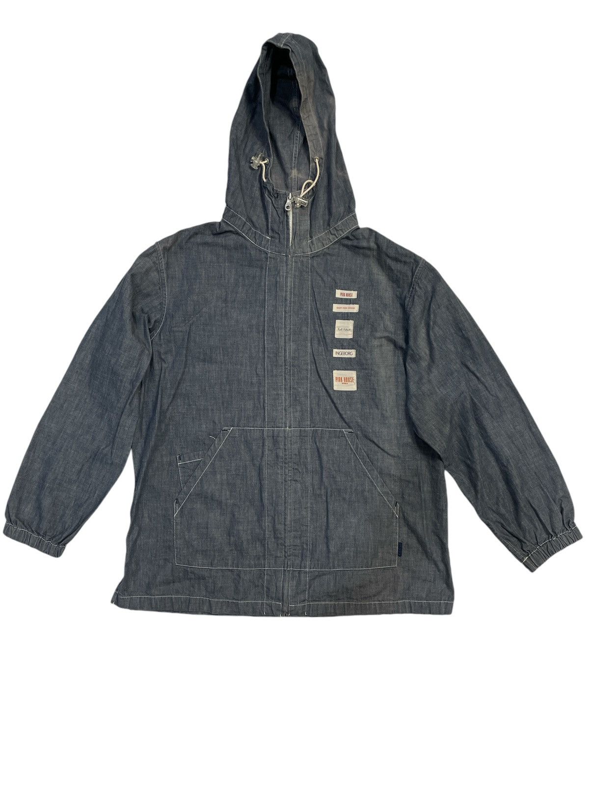 Japanese Brand × Karl Helmut Sun FADED Pink House Karl Helmut Denim Hoodie Size US M / EU 48-50 / 2 - 1 Thumbnail