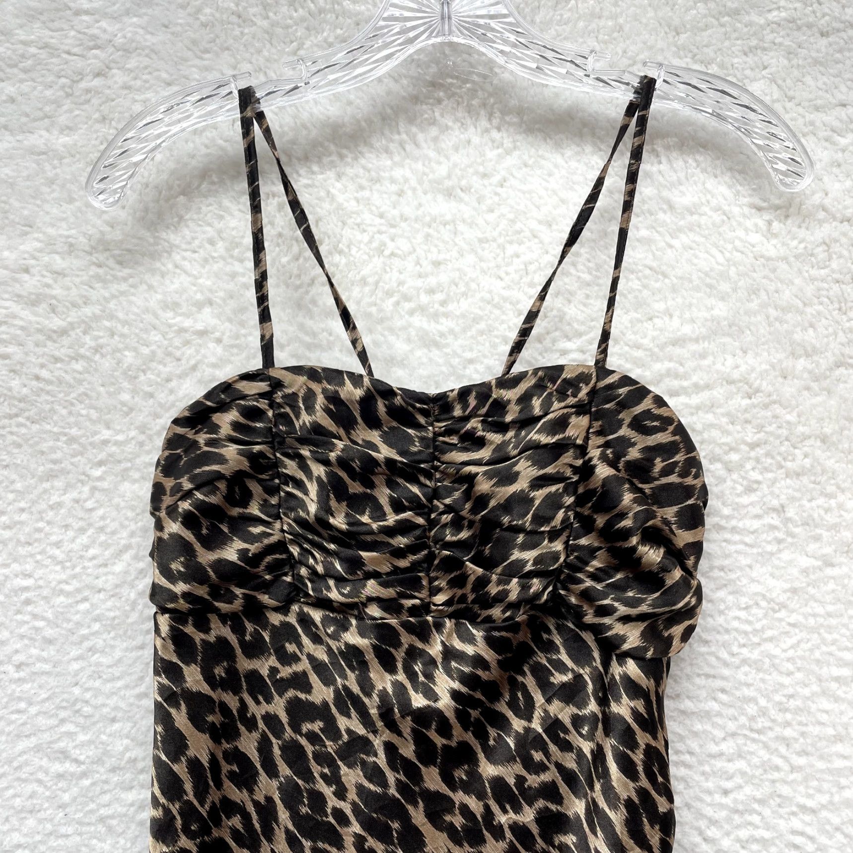 Vintage VINTAGE Y2K Y2K Vintage Dress 2 S Small Cheetah Leopard Satin Asymmetrical Boho McBling Dress Cocktail Womens Size S / US 4 / IT 40 - 3 Thumbnail