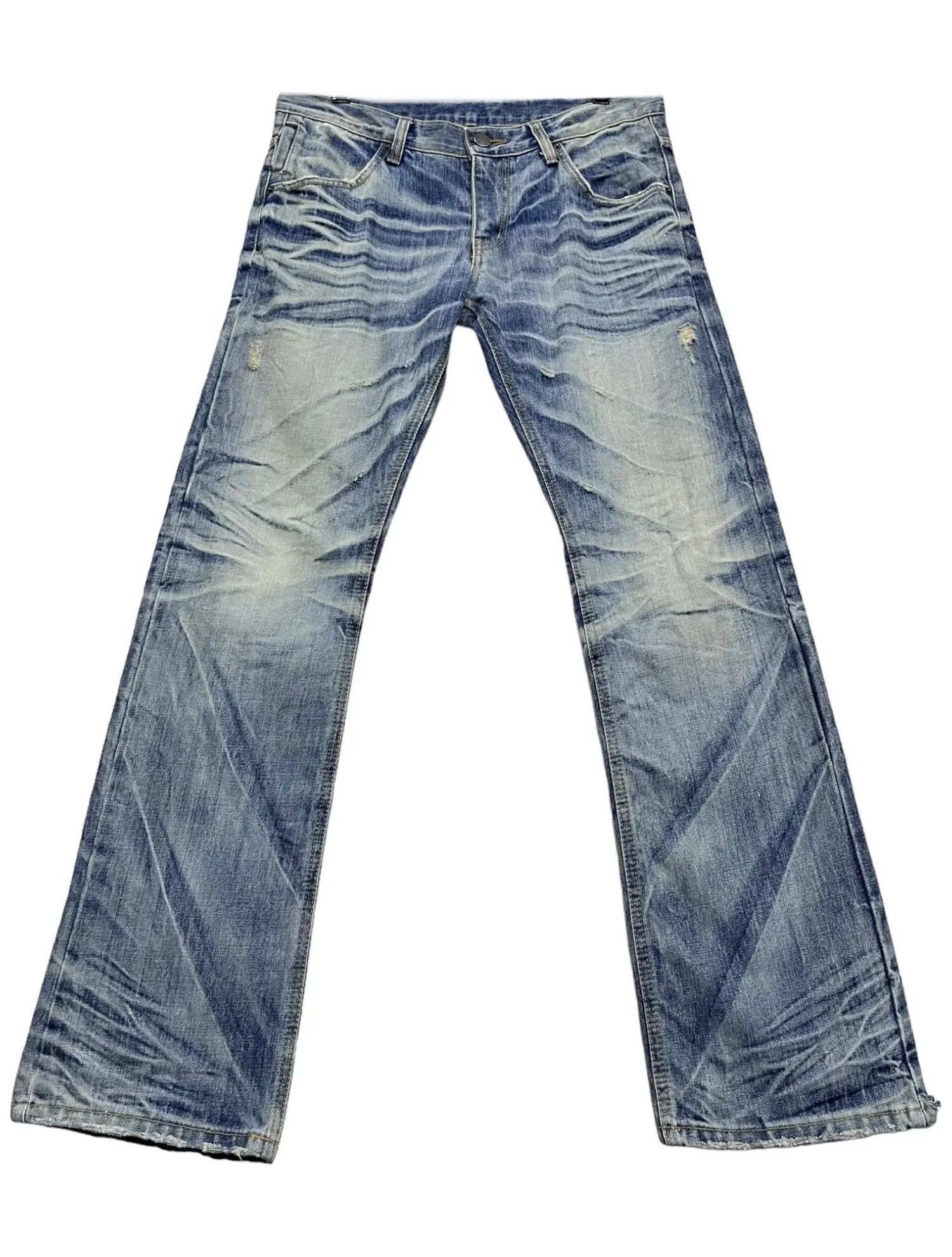 Japanese Brand Improves Mudwash Clawmark Whisker Flare Archive Denim Size US 32 / EU 48 - 2 Thumbnail