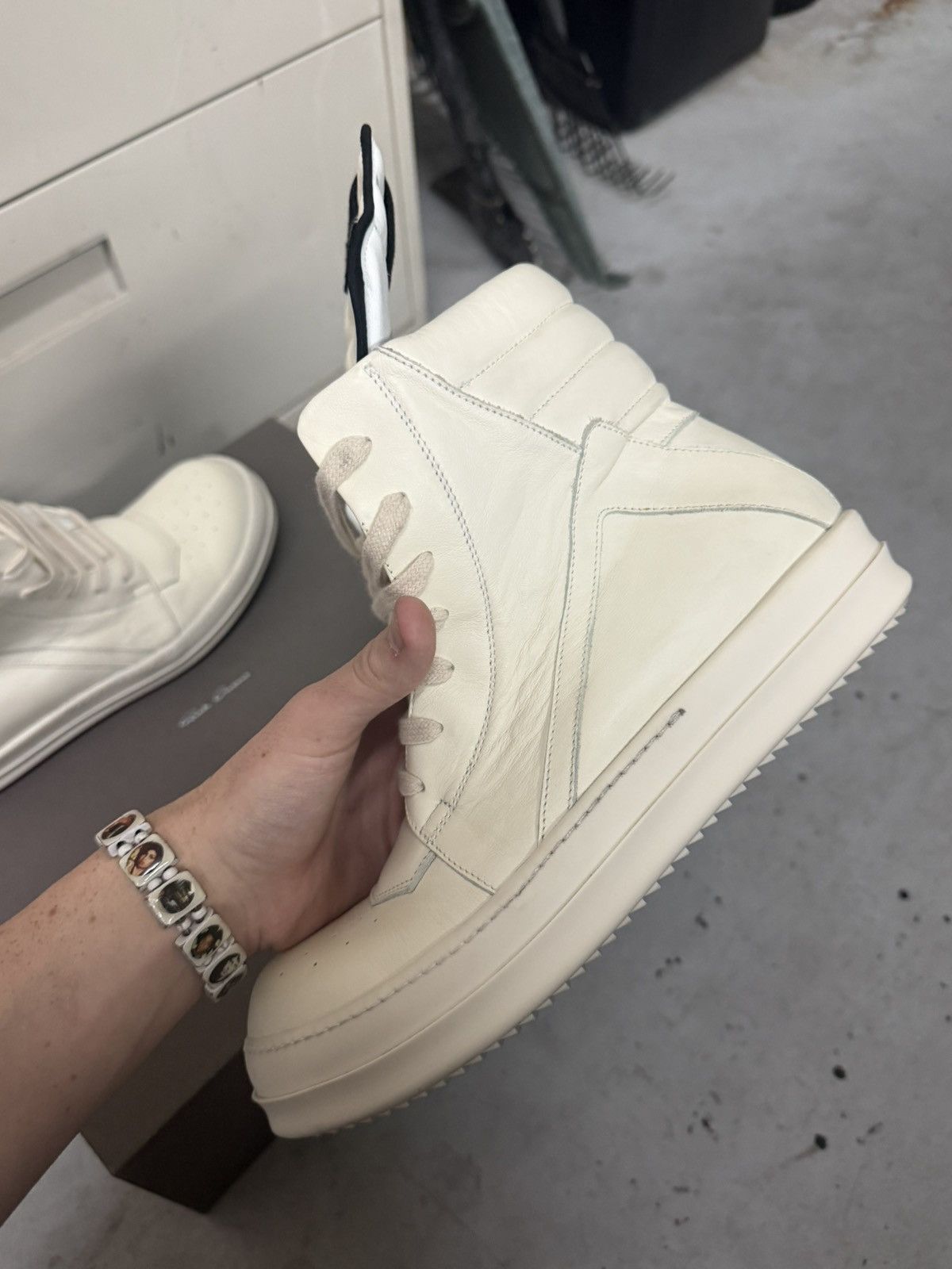 Rick Owens Rick Owens Milk White Geo Basket Size US 8 / EU 41 - 2 Thumbnail