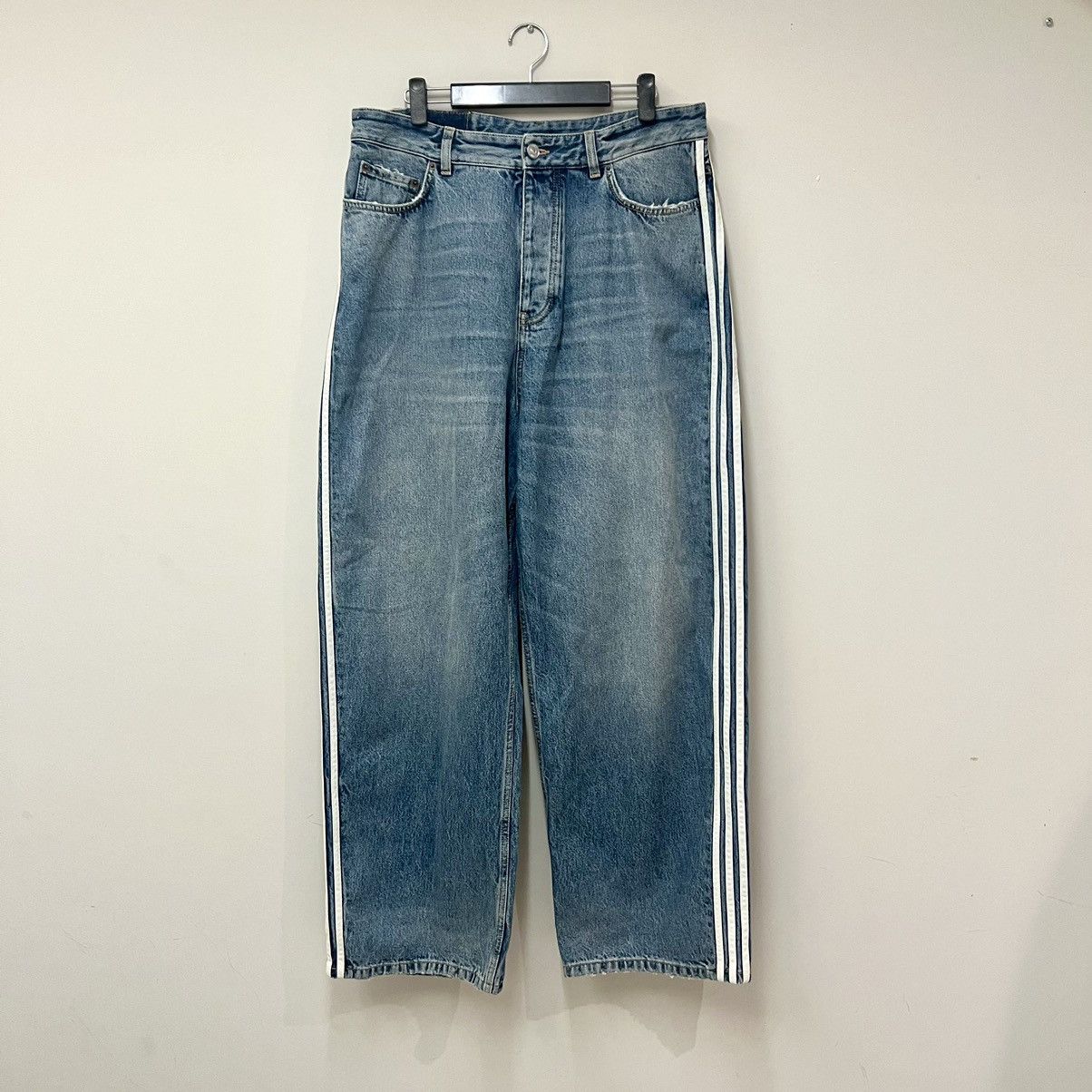 Balenciaga Balenciaga X Adidas Large Baggy Denim Jeans | Grailed