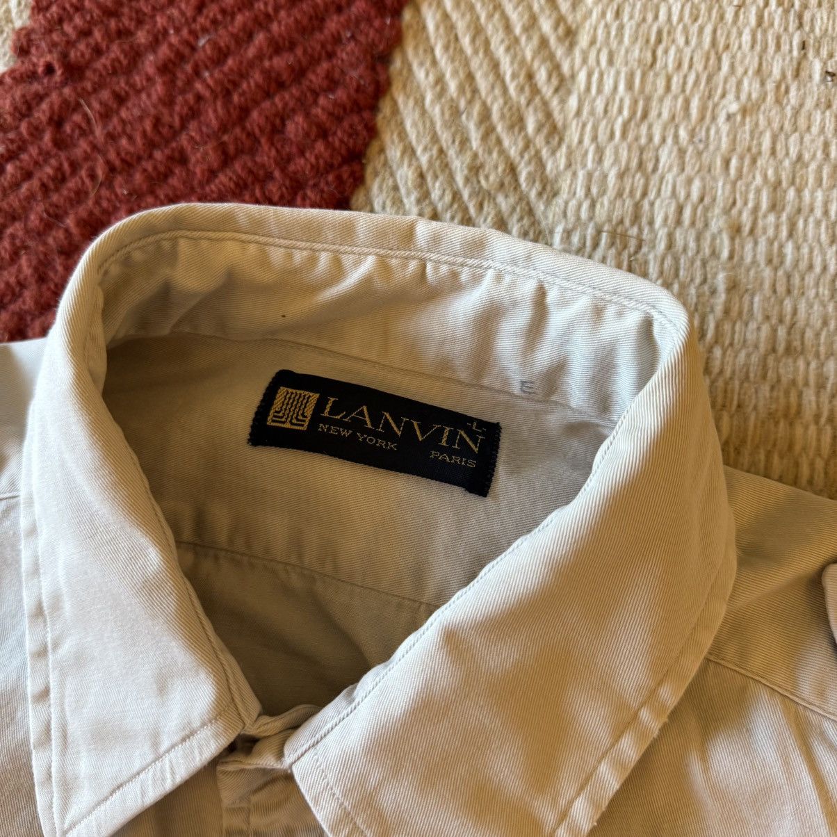Lanvin Vintage Lanvin Cotton Military Button Up Shirt Medium Size US M / EU 48-50 / 2 - 4 Thumbnail