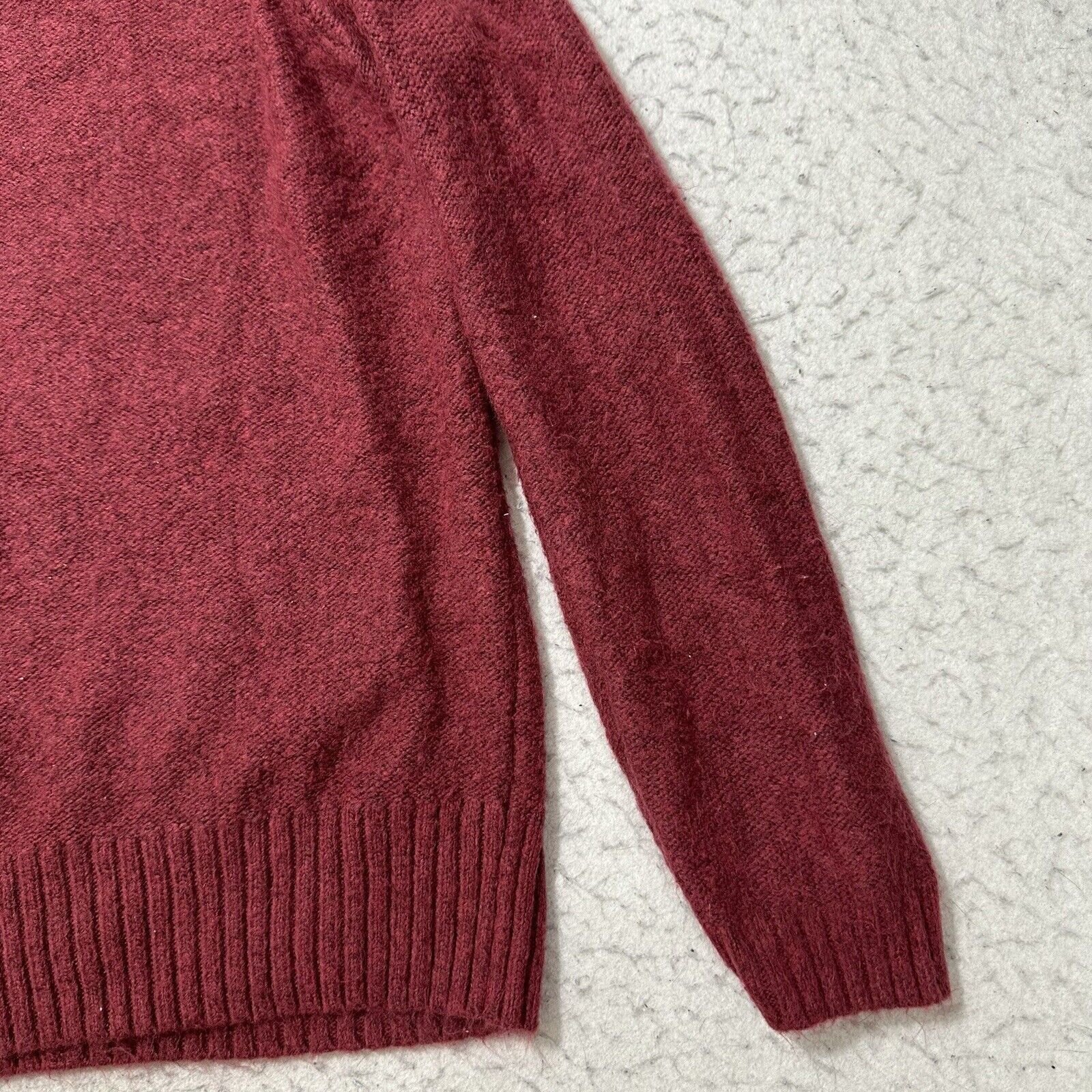 Croft & Barrow Croft & Barrow Medium Crewneck Burgundy Cable Knit Sweater Size M / US 6-8 / IT 42-44 - 14 Thumbnail