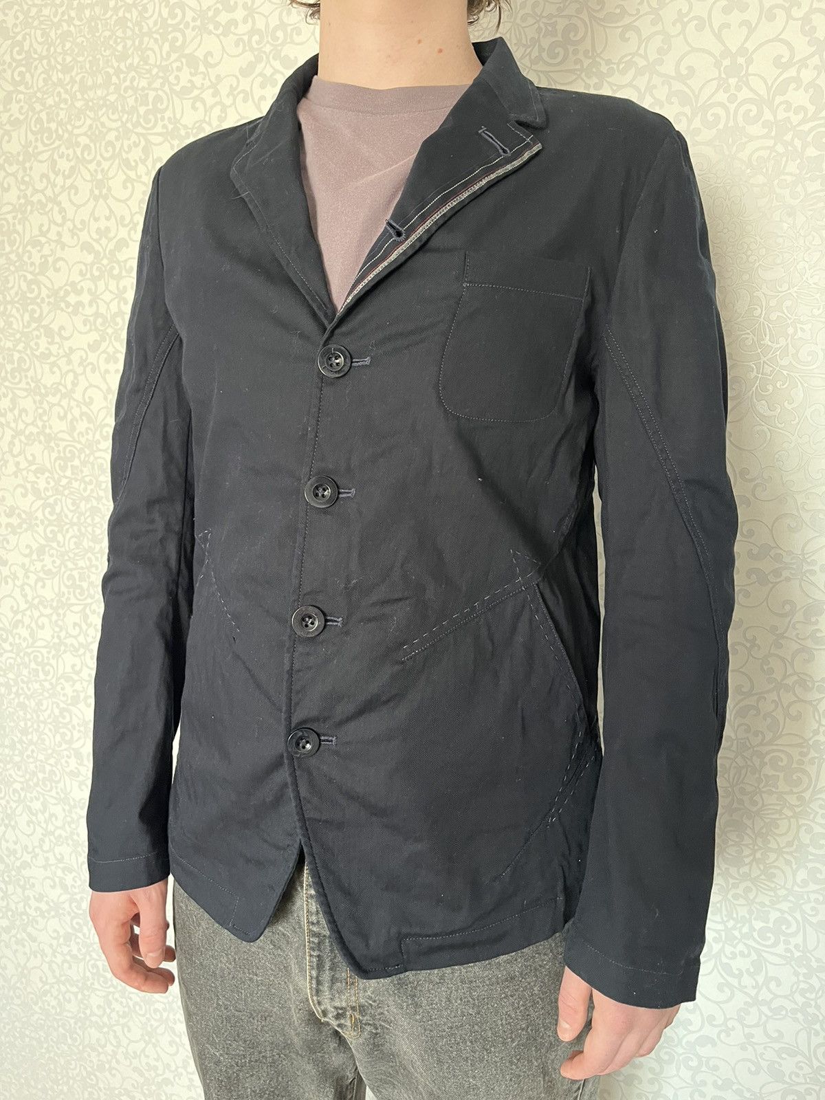 Marithe + Francois Girbaud Le Casual De Marithe Francois Girbaud HBT Men Navy Blazer Size US XL / EU 56 / 4 - 5 Thumbnail
